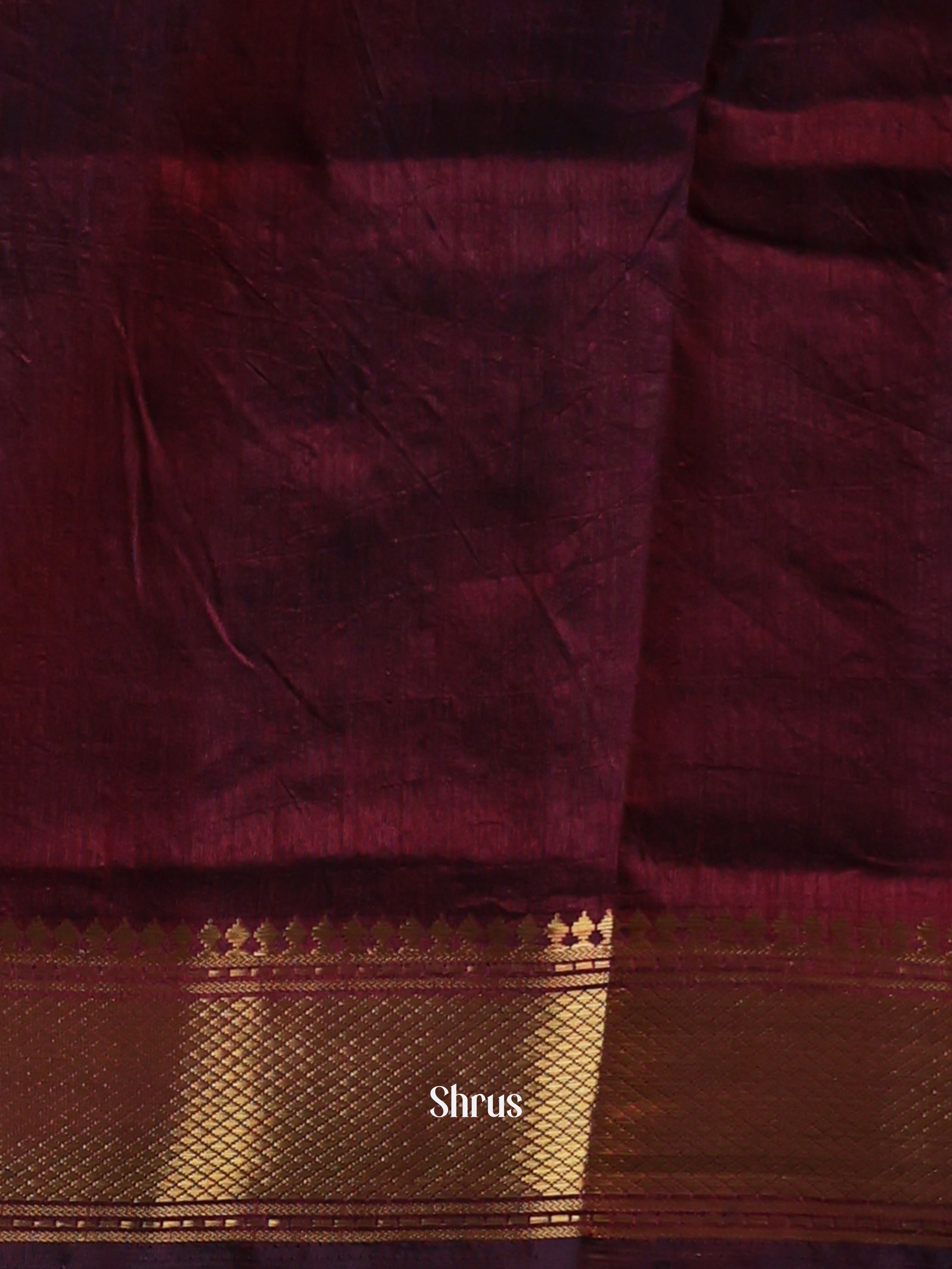 Black & Maroon- Semi Patola Saree