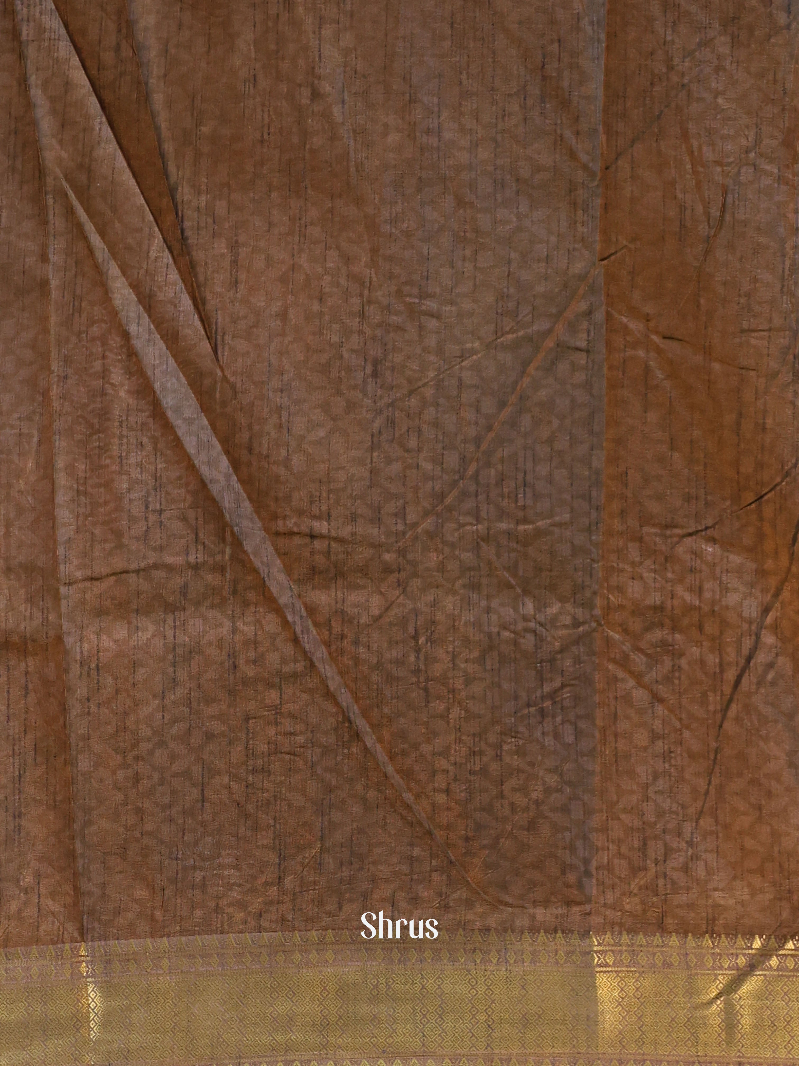 Mustard  & Brown  - Semi Patola Saree