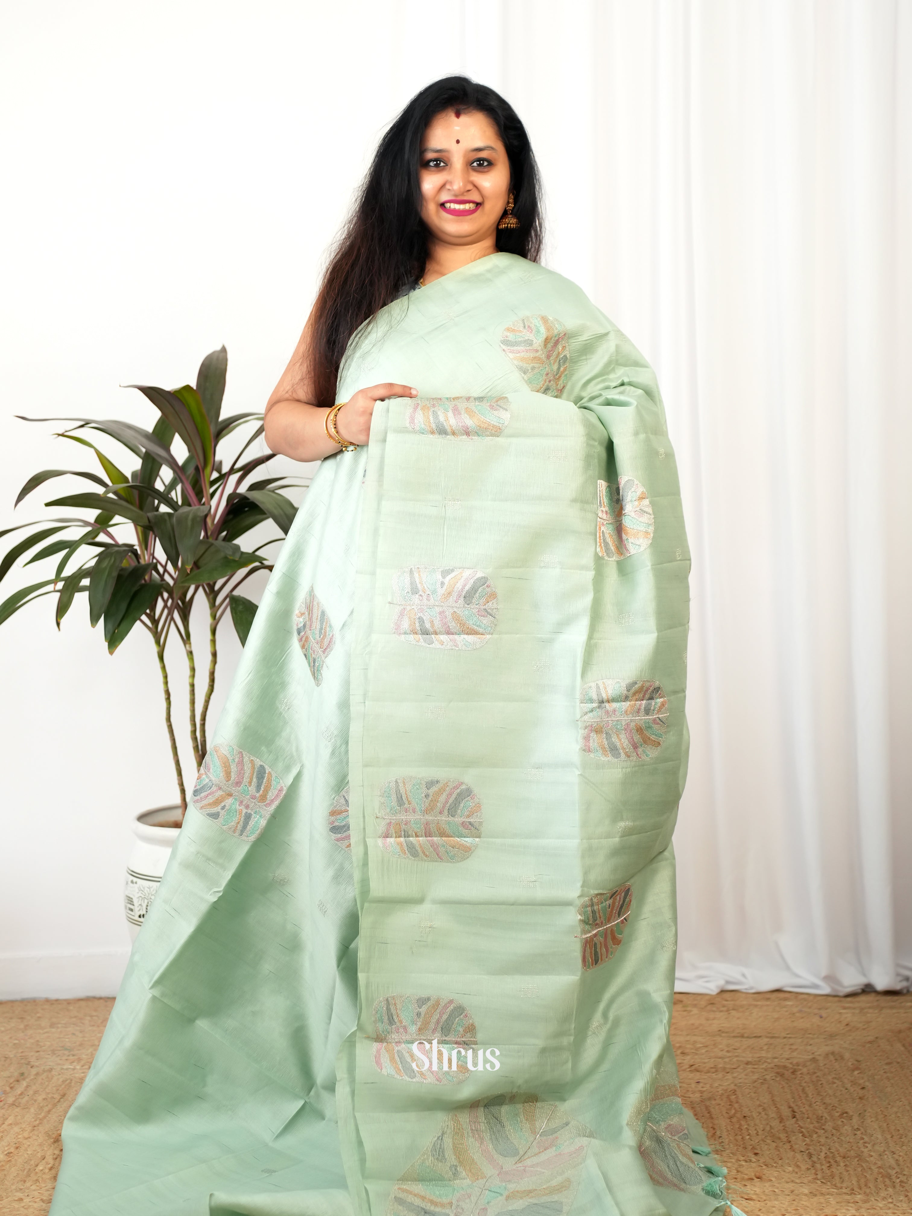 Pastel Green - Semi Rawsilk Saree