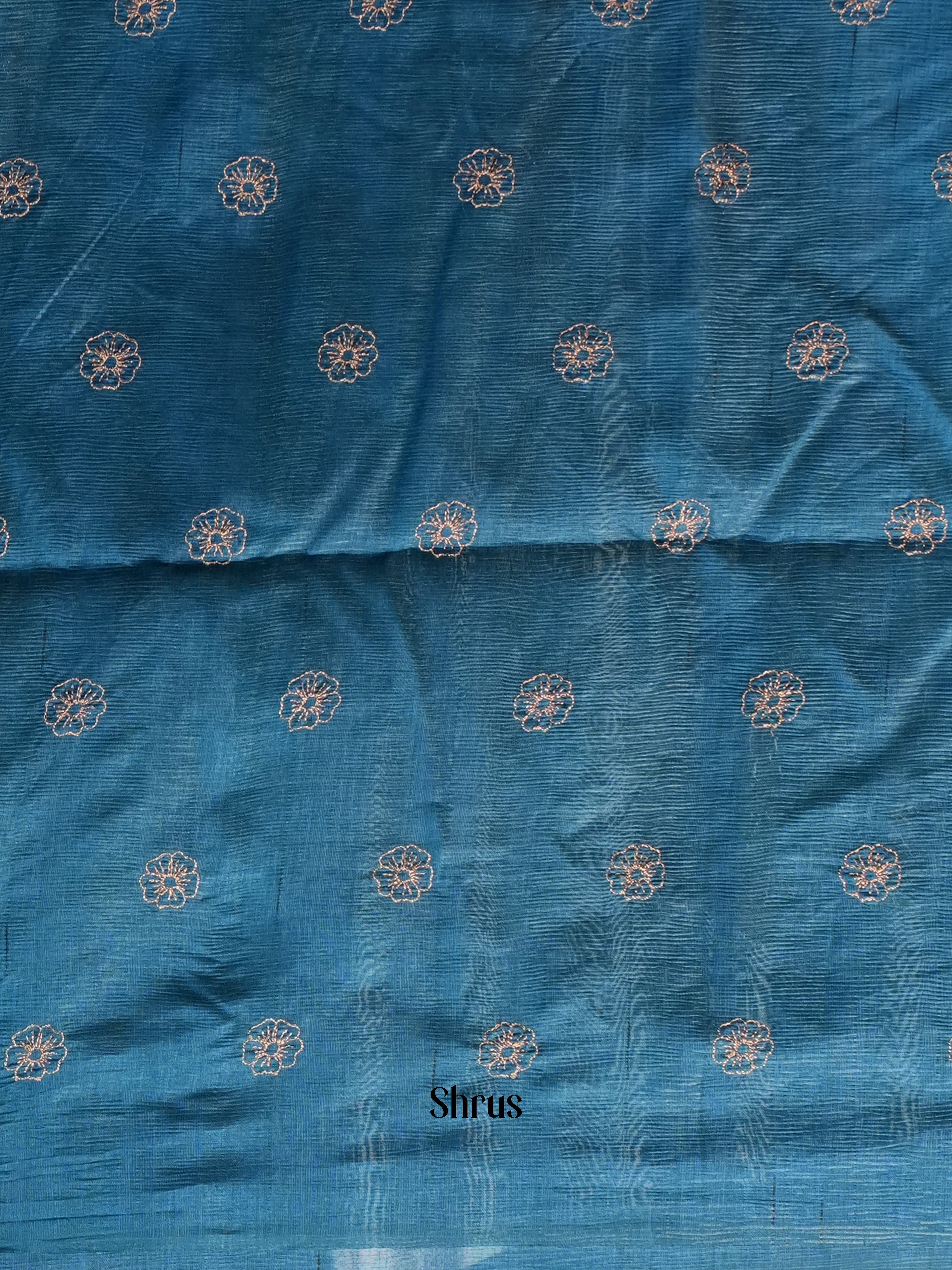 Blue - Semi Rawsilk Saree