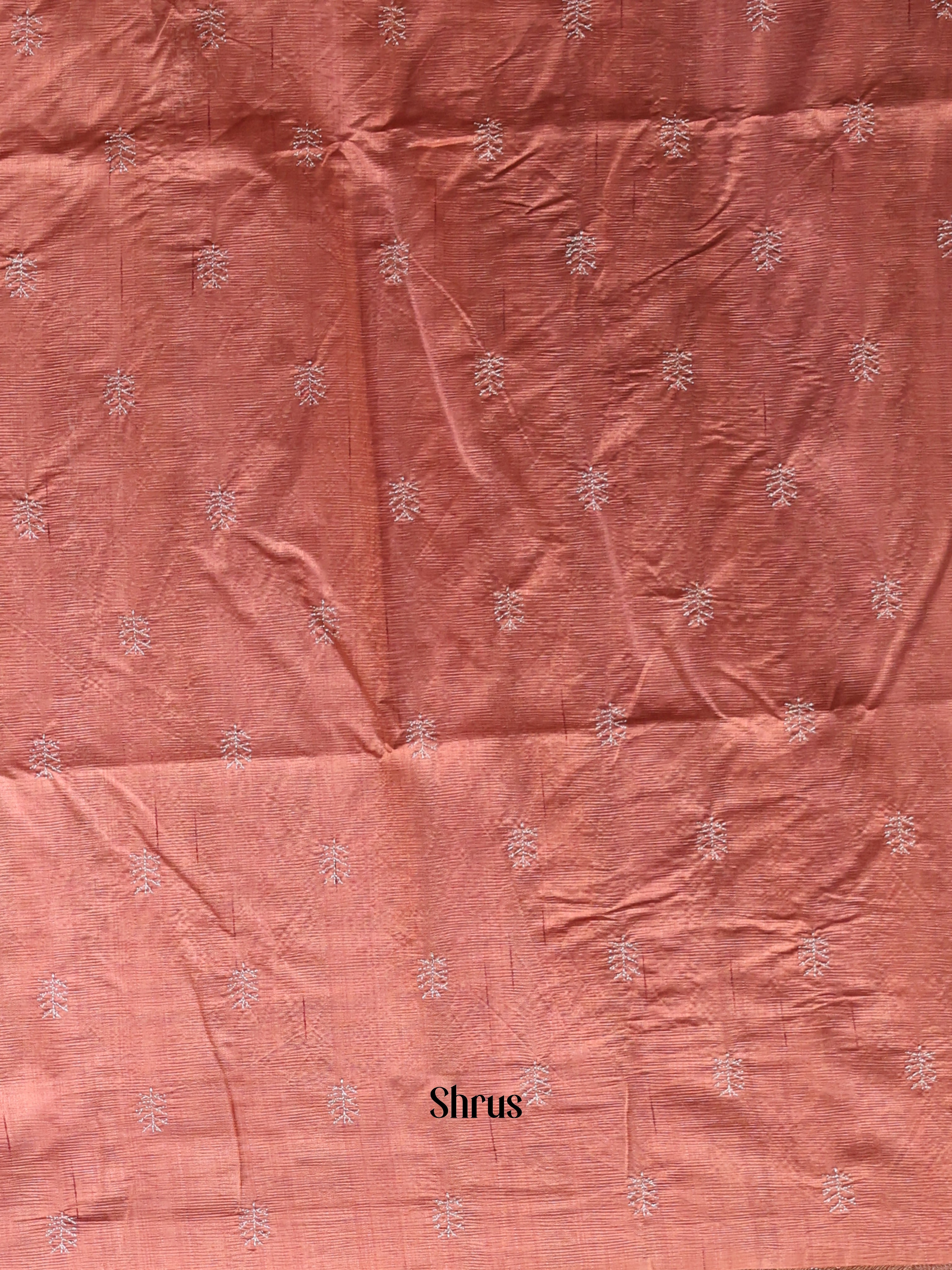 Brown - Semi Rawsilk Saree