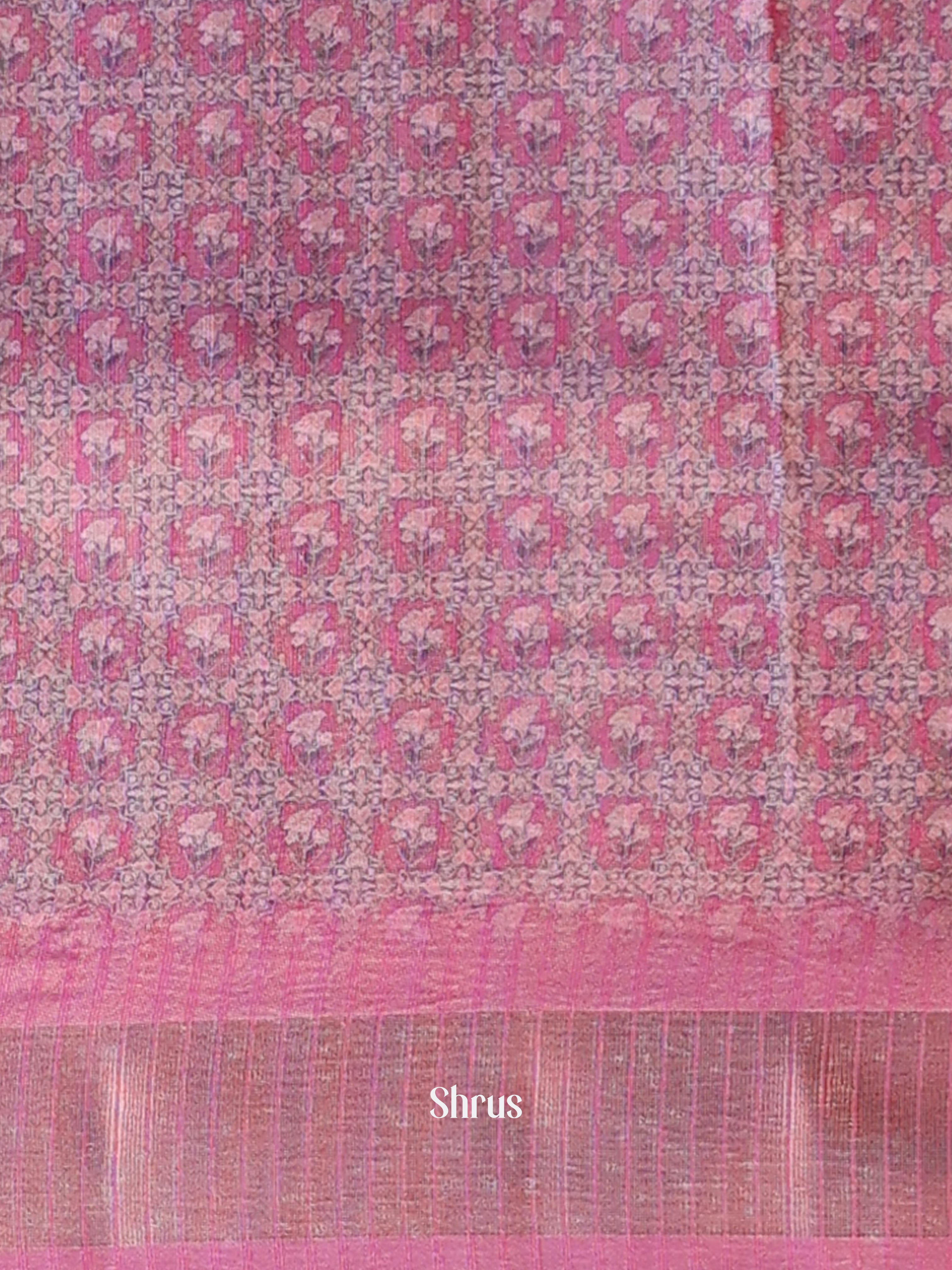 Pink - Semi Patola Saree