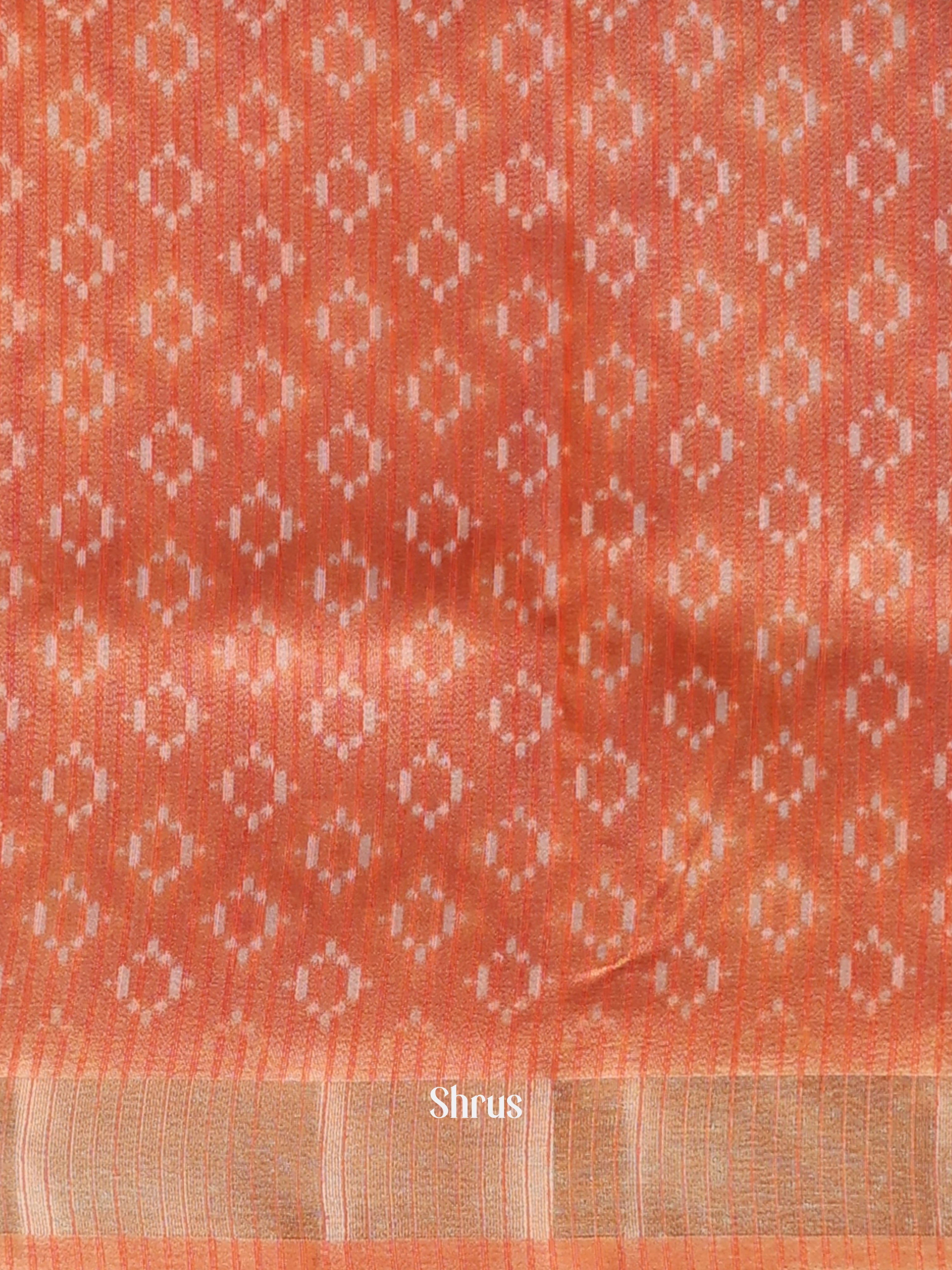 Peach - Semi Patola Saree