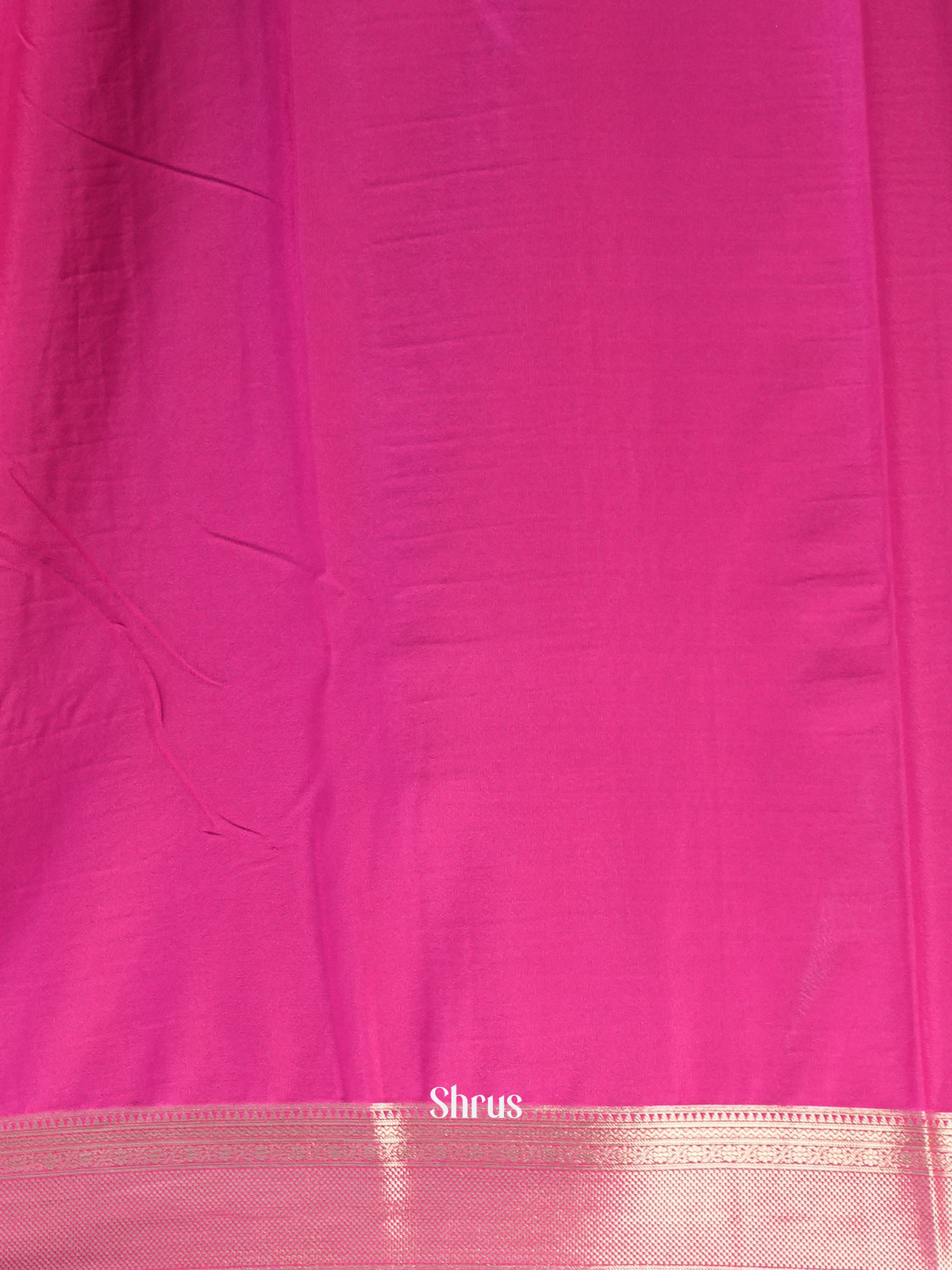 Pastel Green & Pink  - Mysoresilk-halfpure Saree