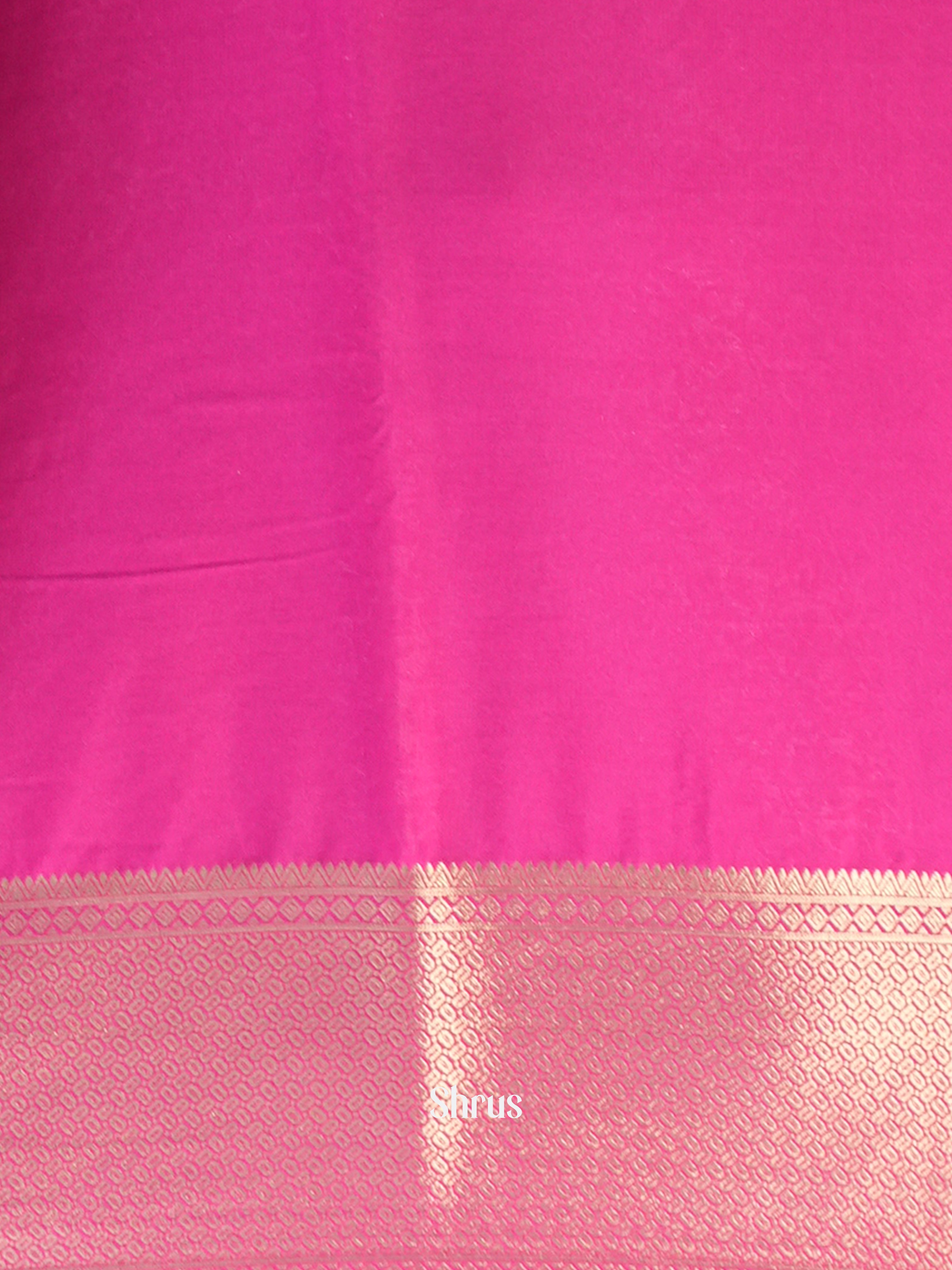 Pastel Green & Pink - Mysoresilk-halfpure Saree