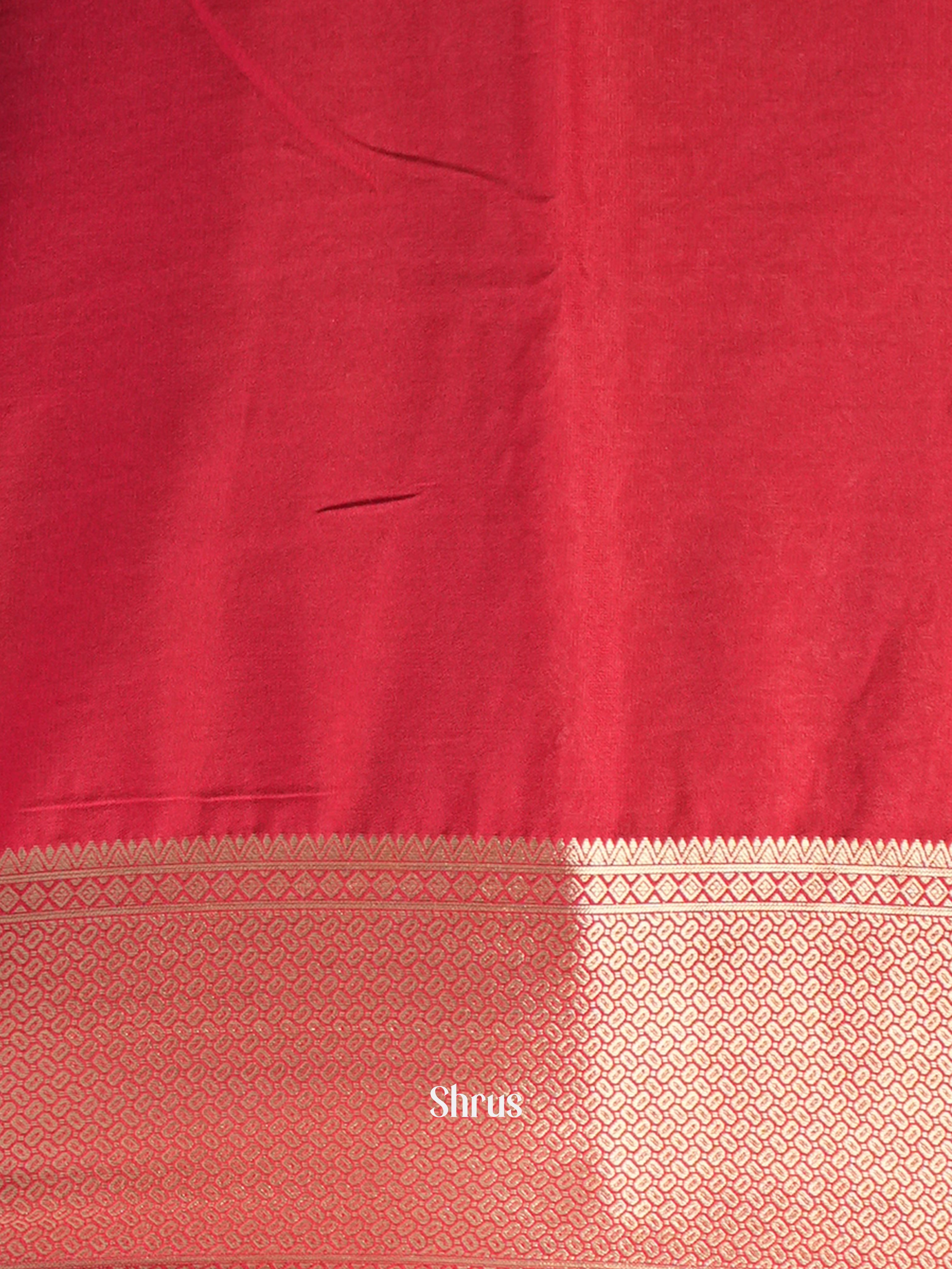 Green & Red - Mysoresilk-halfpure Saree