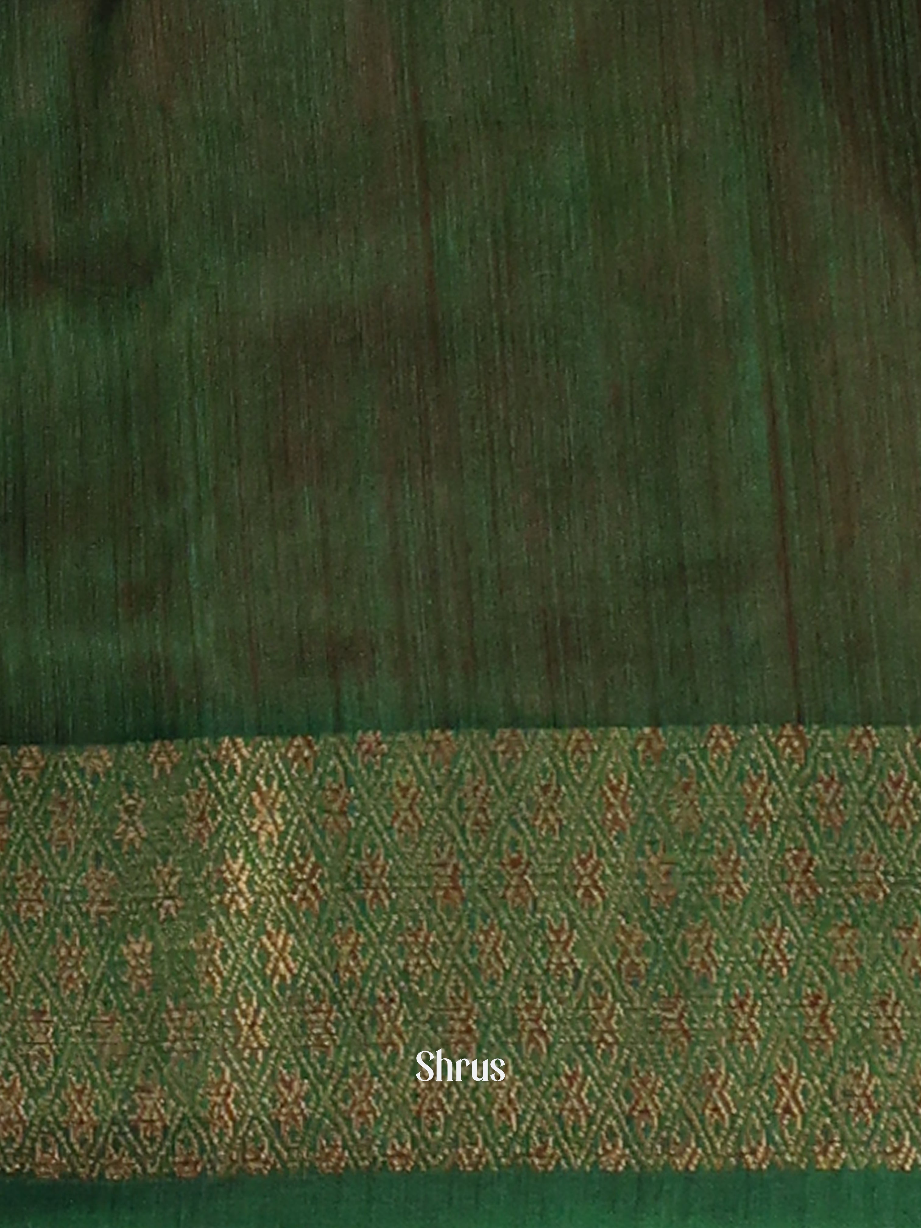 Red & Green - Semi Jute Saree