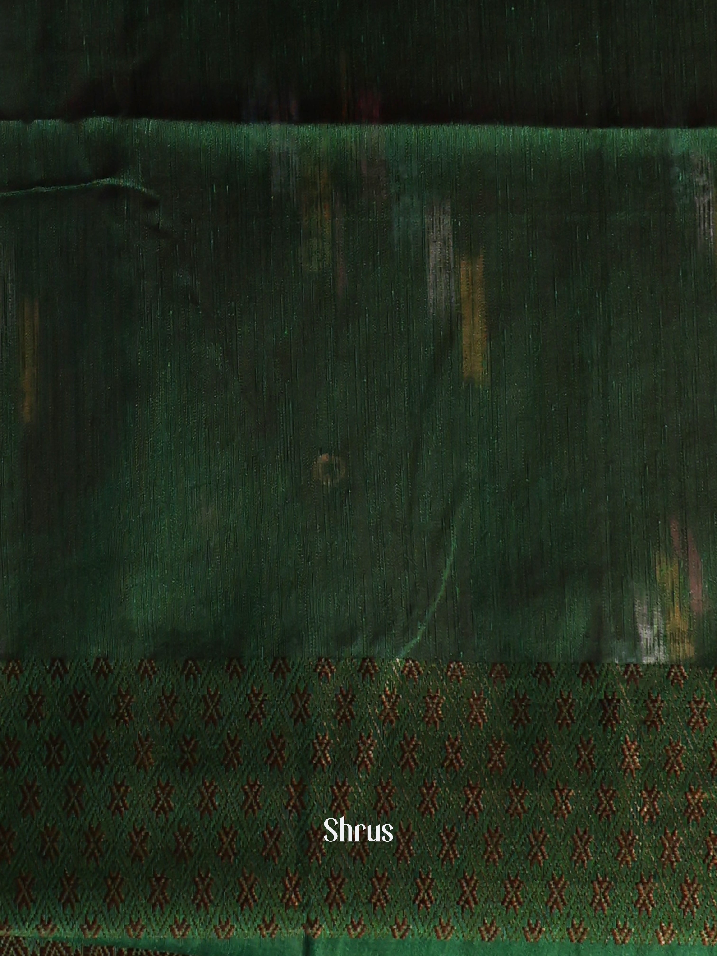 Maroon & Green - Semi Jute Saree