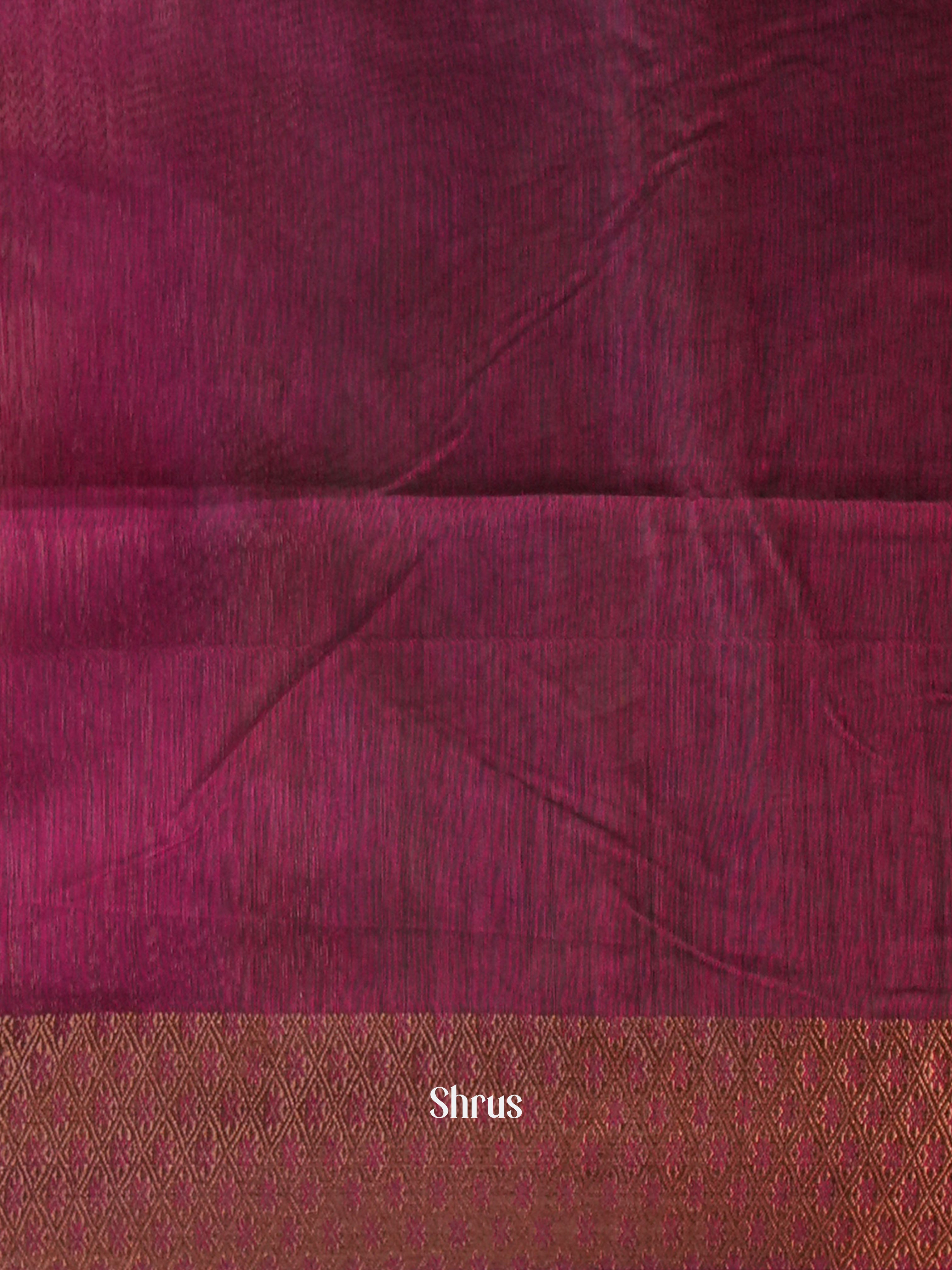 Green & Purple - Semi Jute Saree