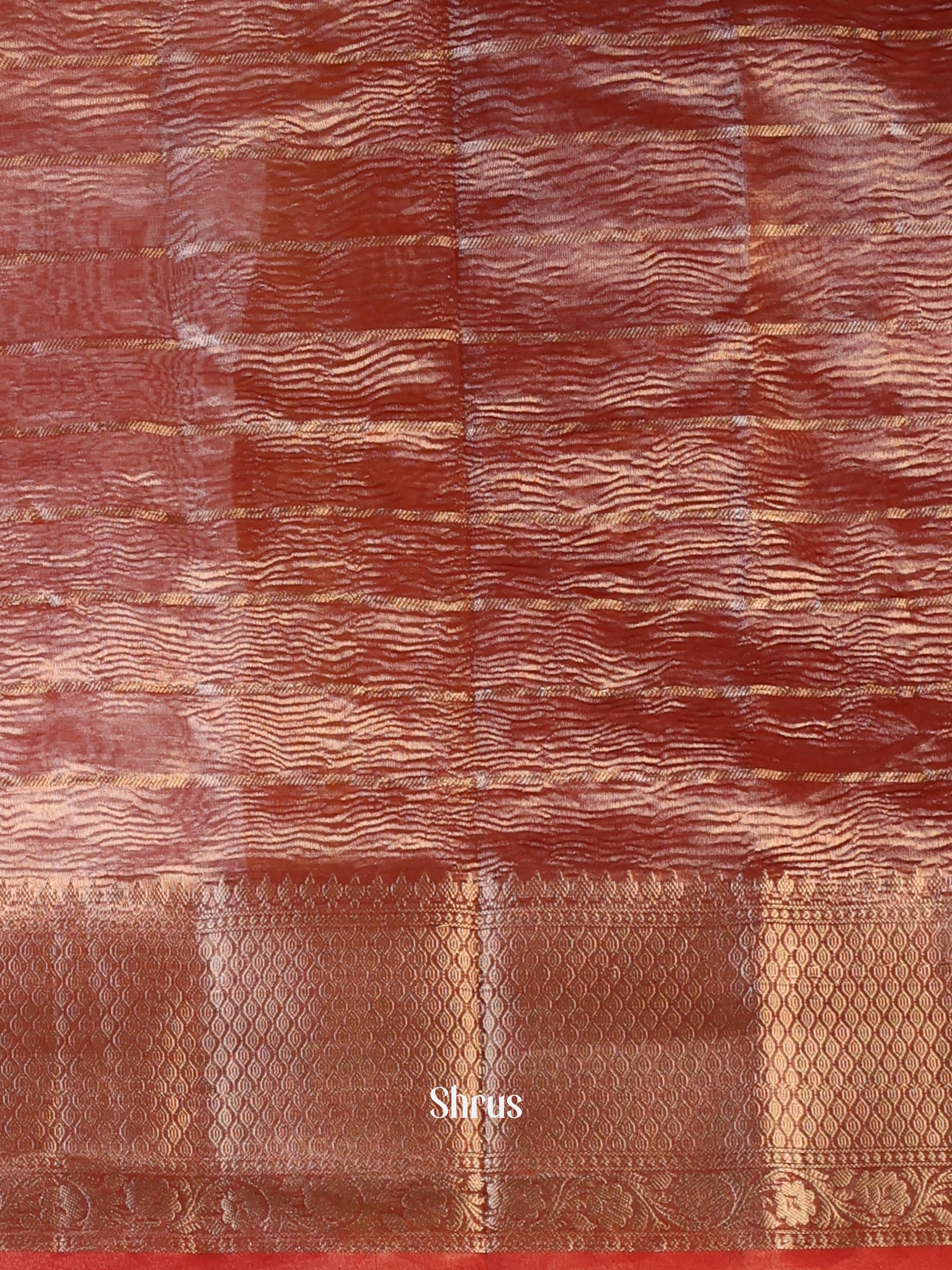 Red - Bamboo silk Saree