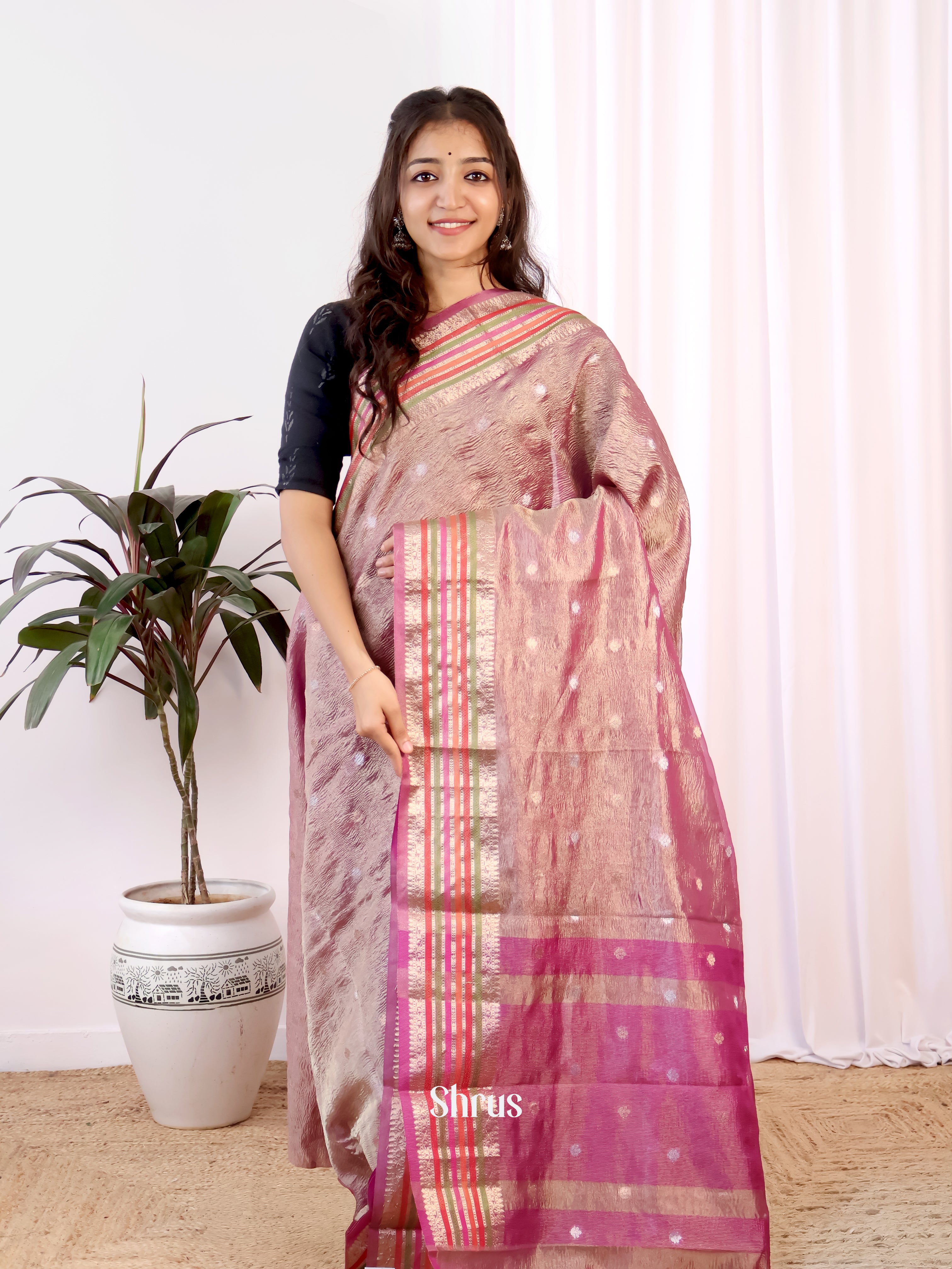 CIS24215 - Bamboo silk Saree - Shop on Shrus.com