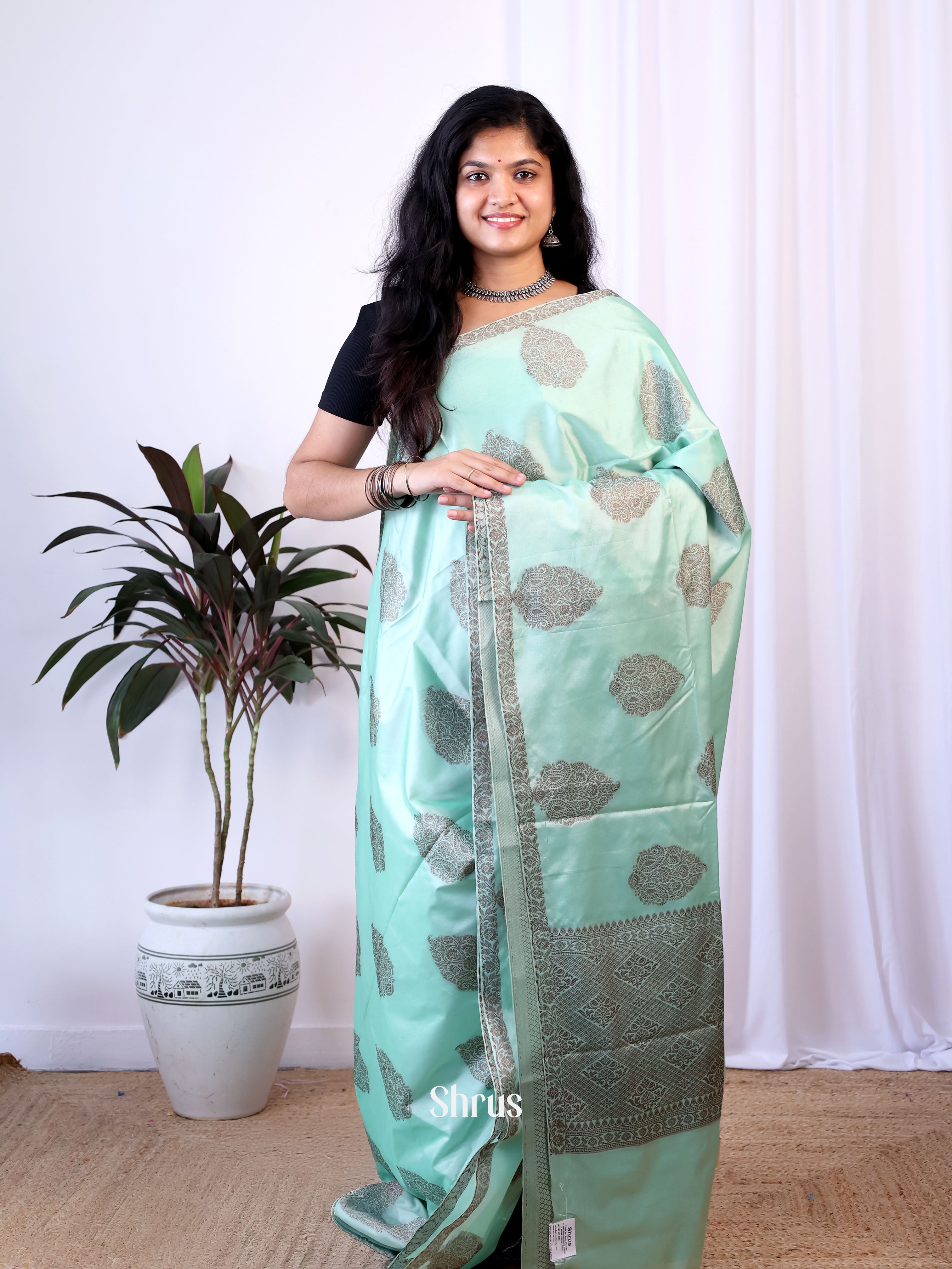 Pastel Green- Semi Softsilk Saree