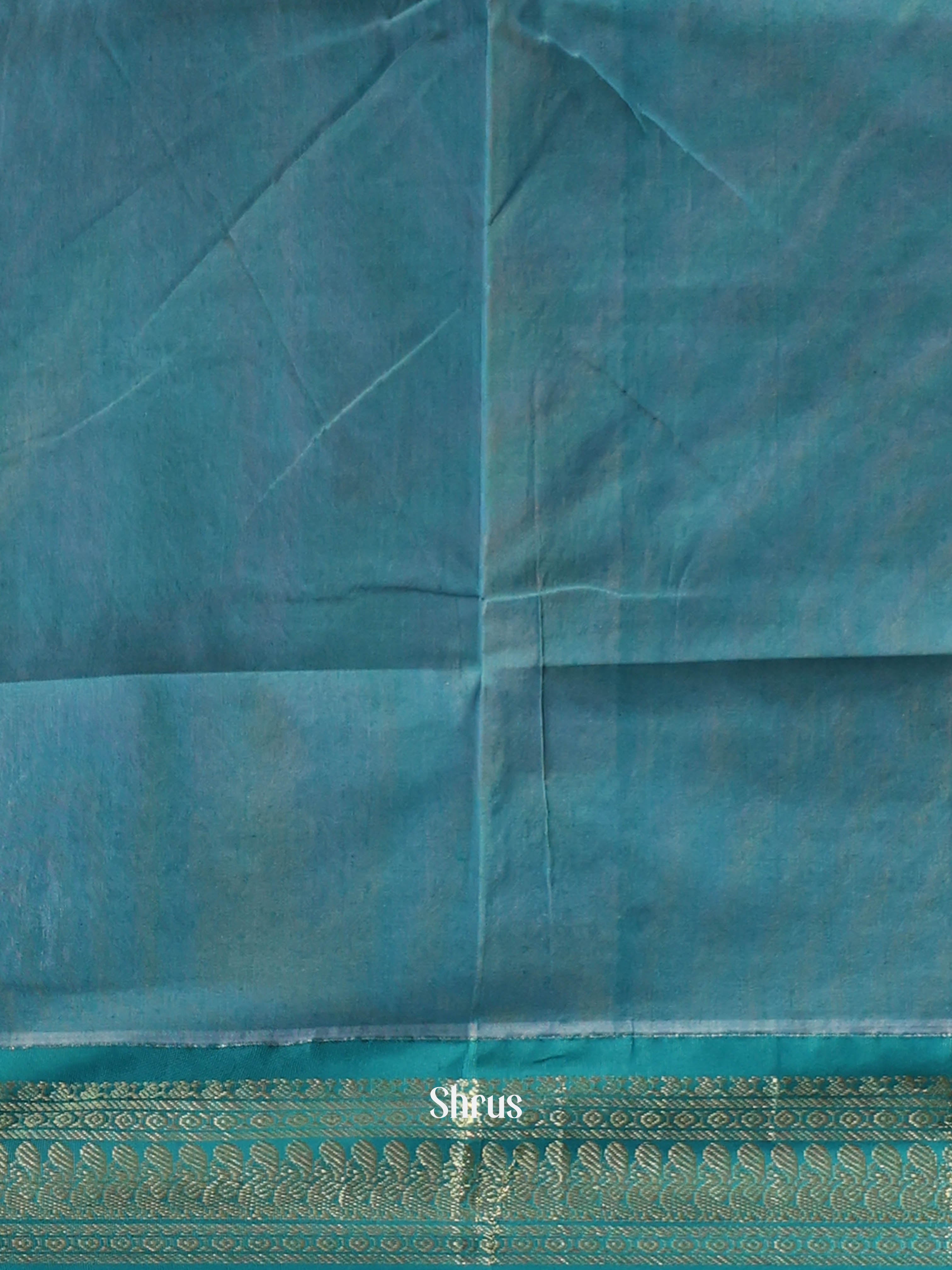 Yellow & Teal - Kalyani Cotton Saree