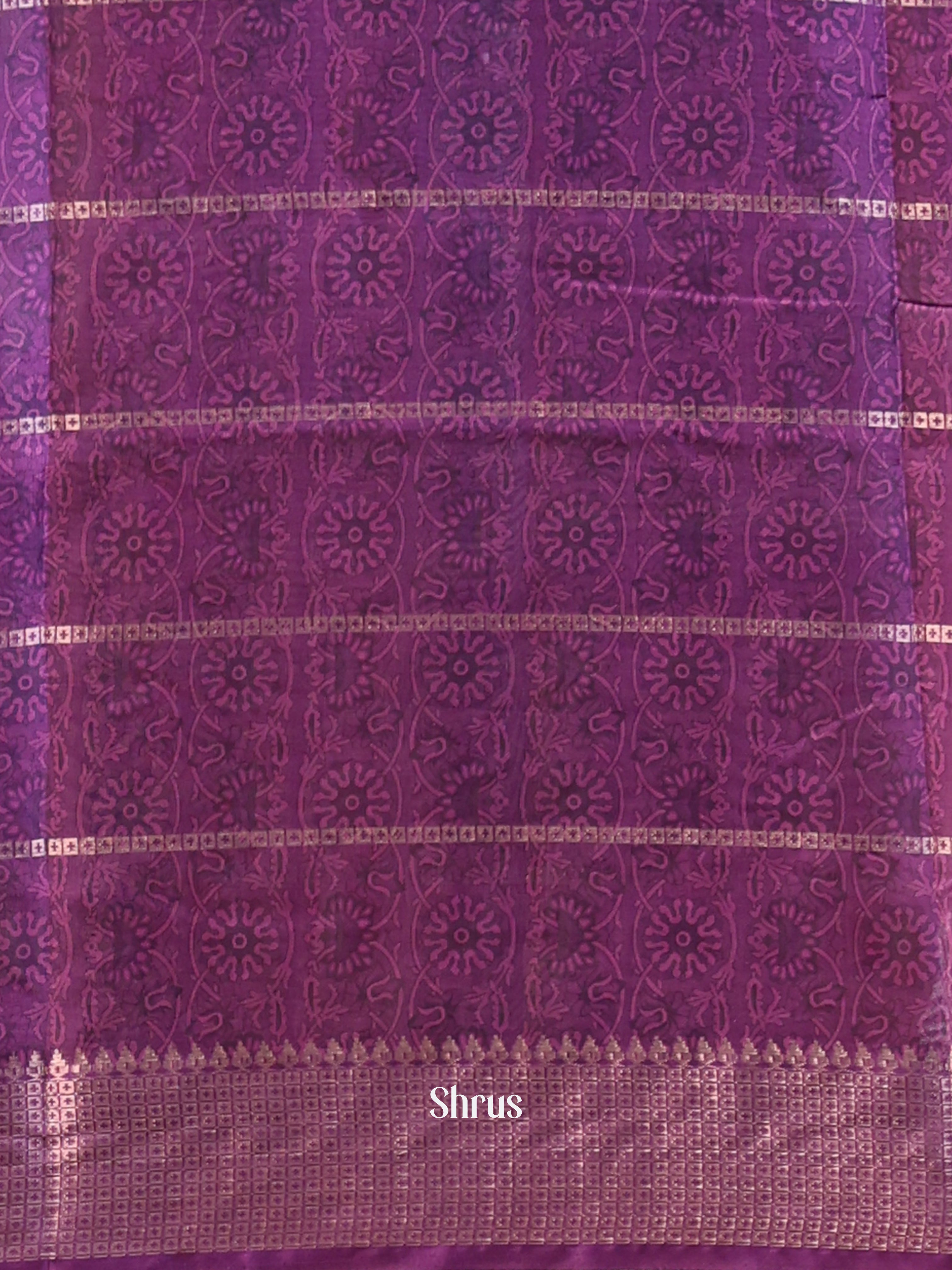 Purple  - Semi Dola silk Saree