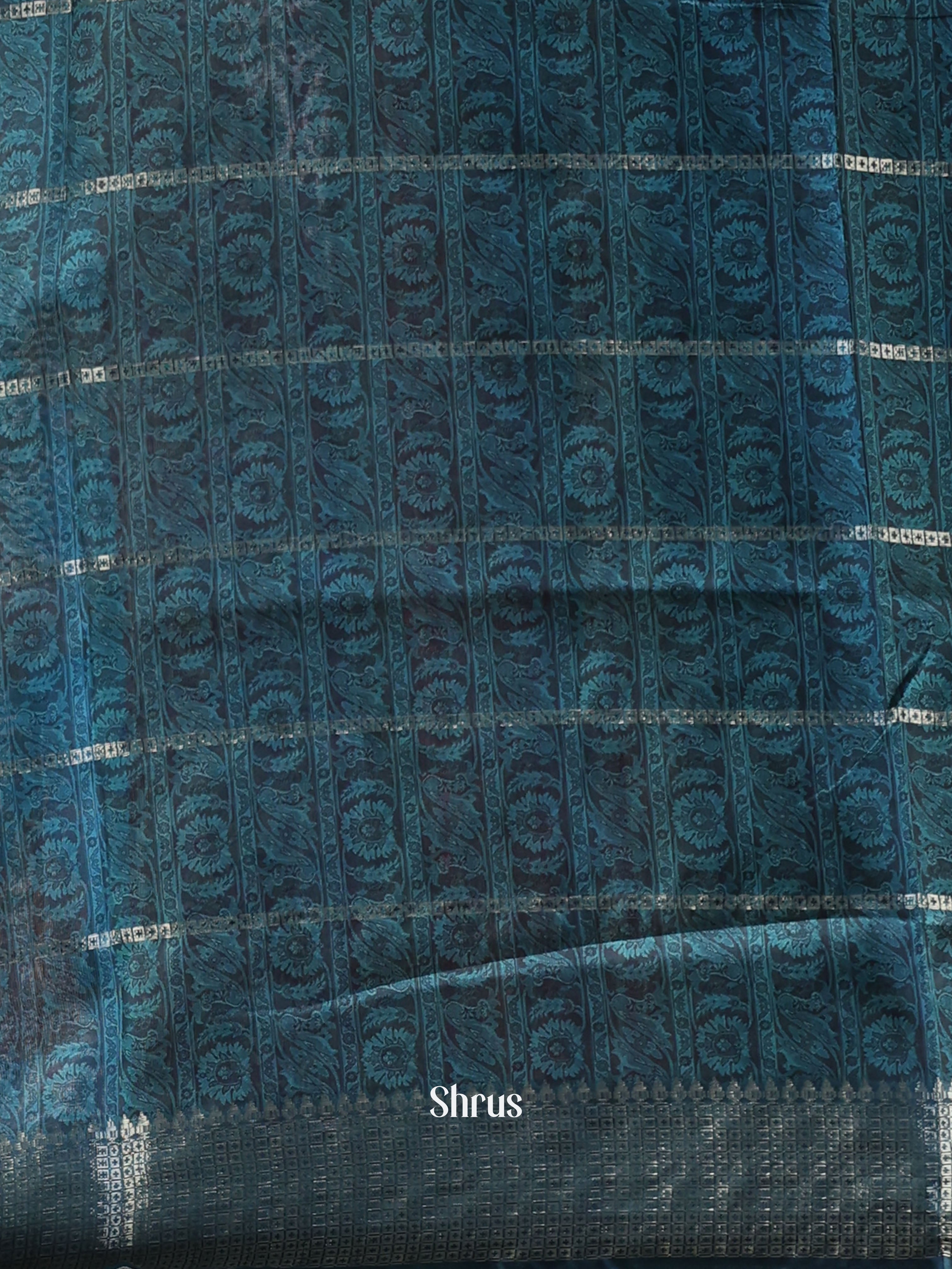 Blue  - Semi Dola silk Saree