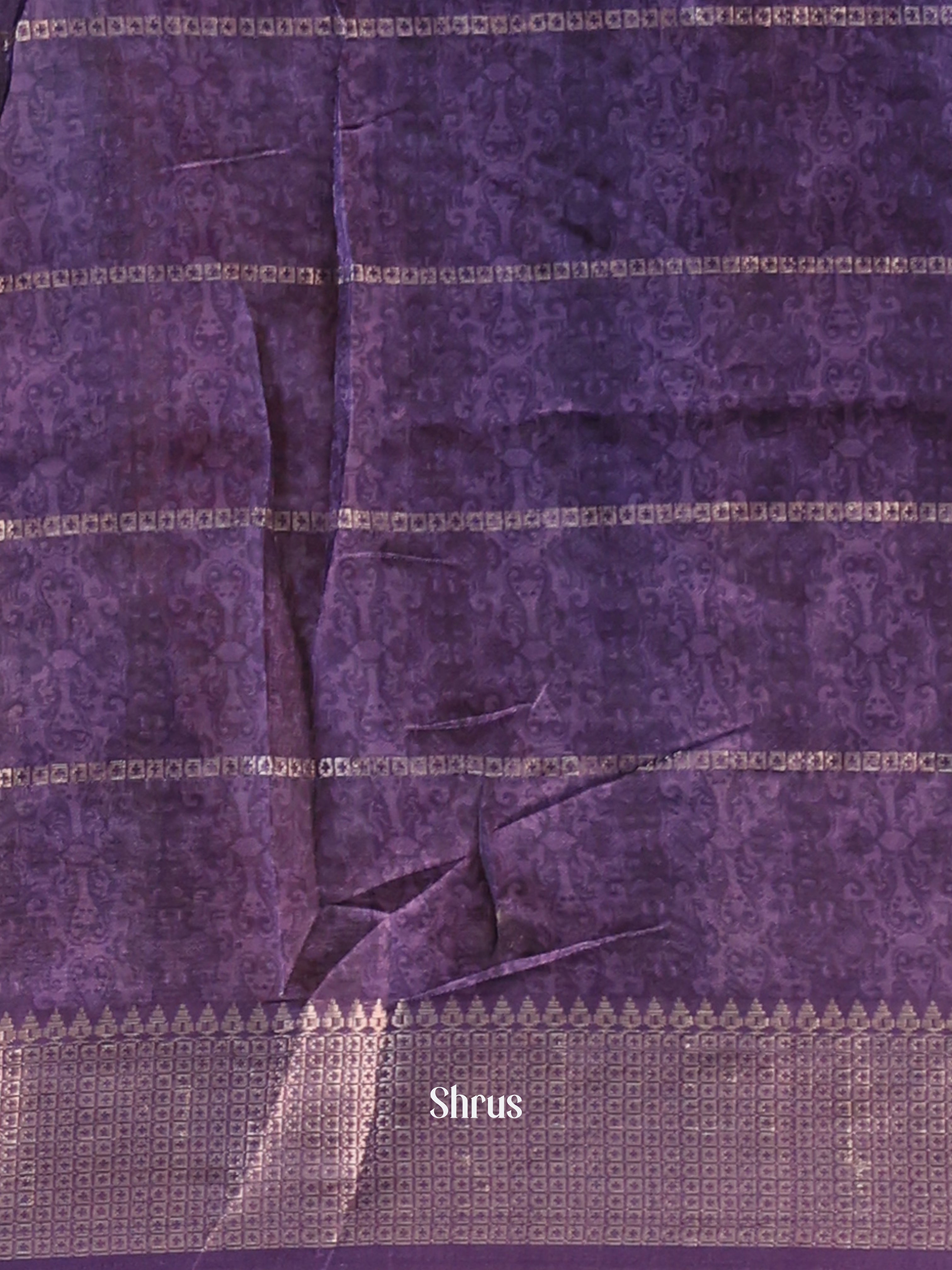 Purple  - Semi Dola silk Saree