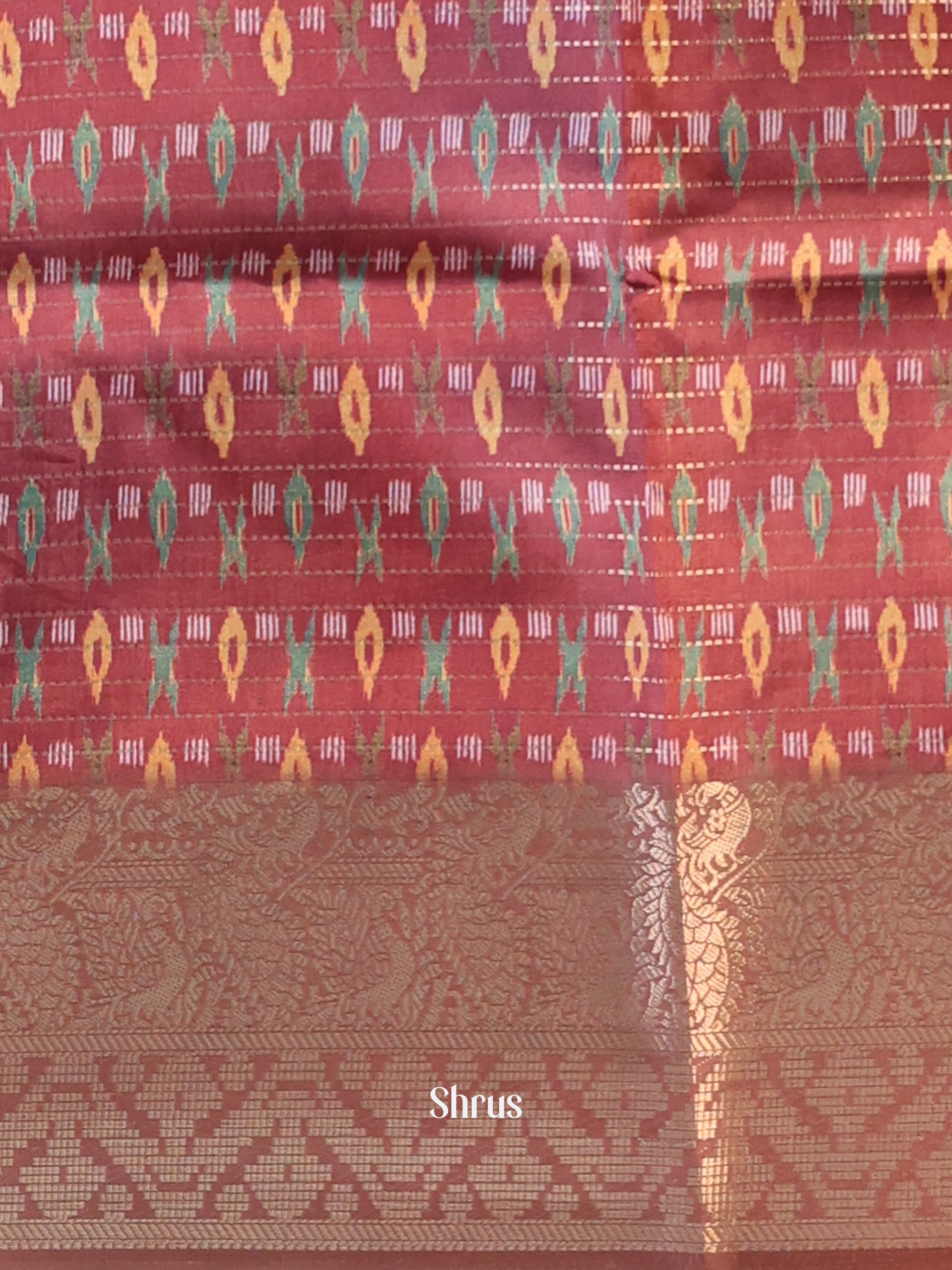 Grey & Brown - Semi Dola silk Saree