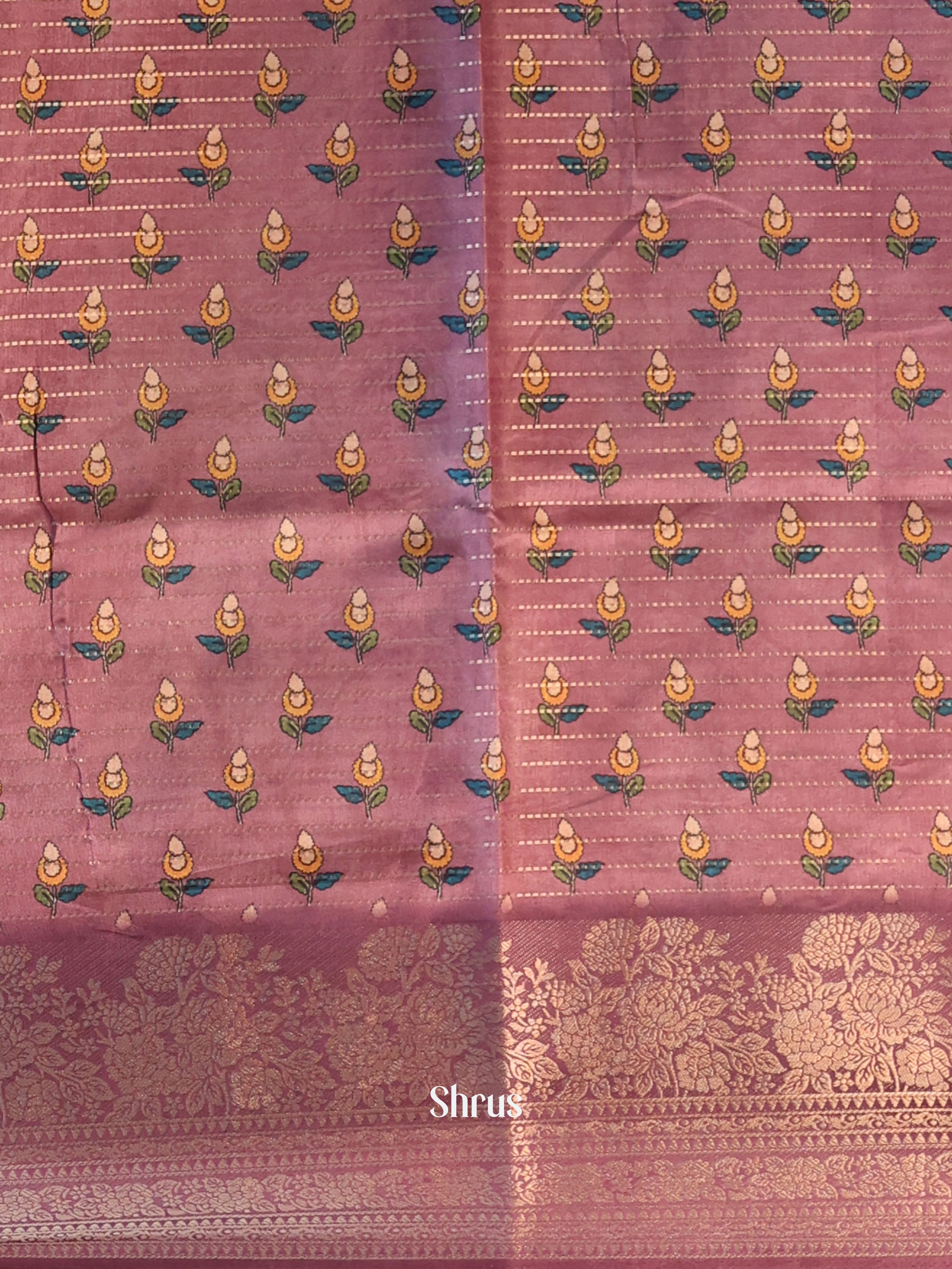 Purple - Semi Dola silk Saree