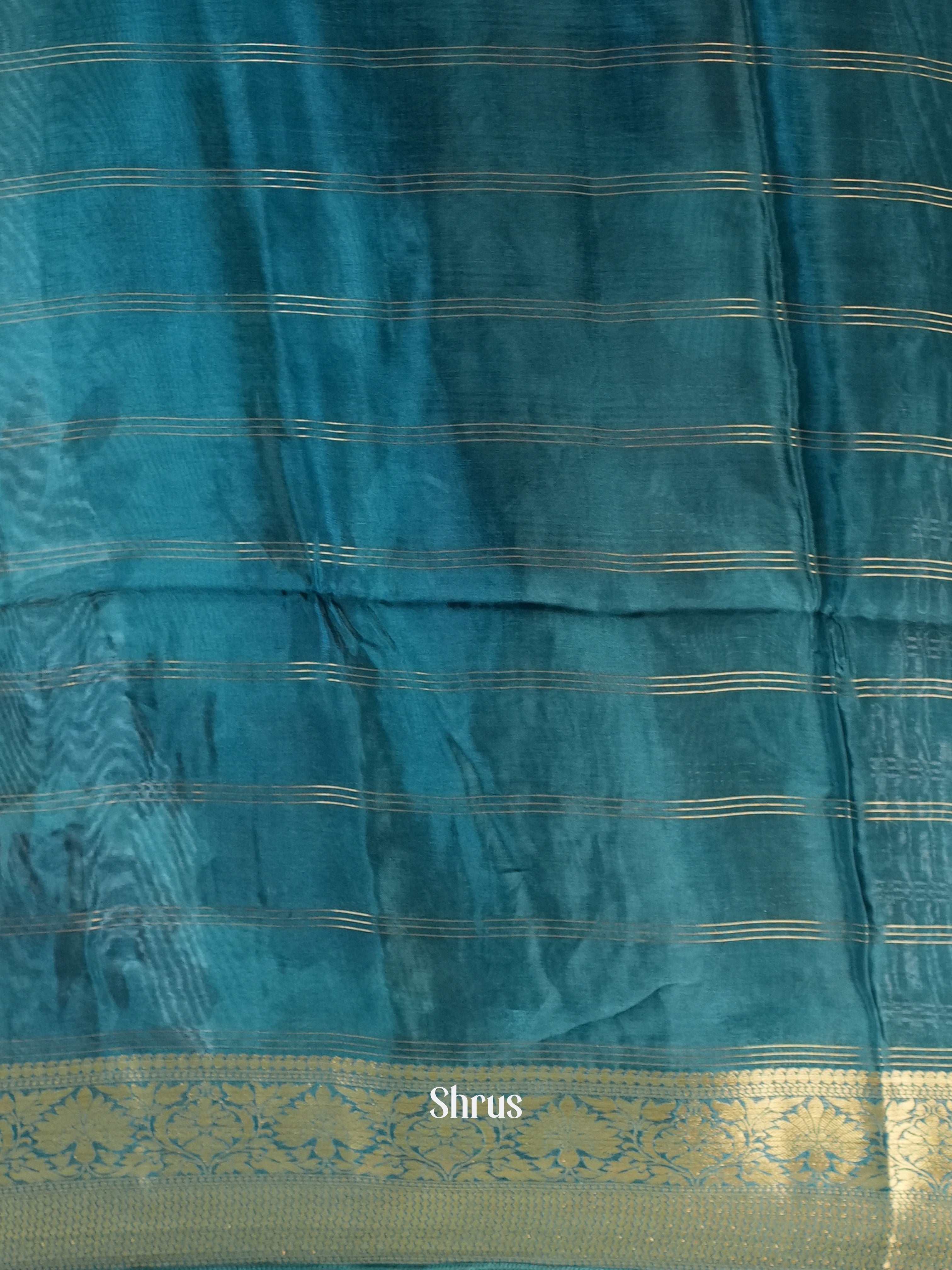 Teal Green & Green - Printed chanderi Saree