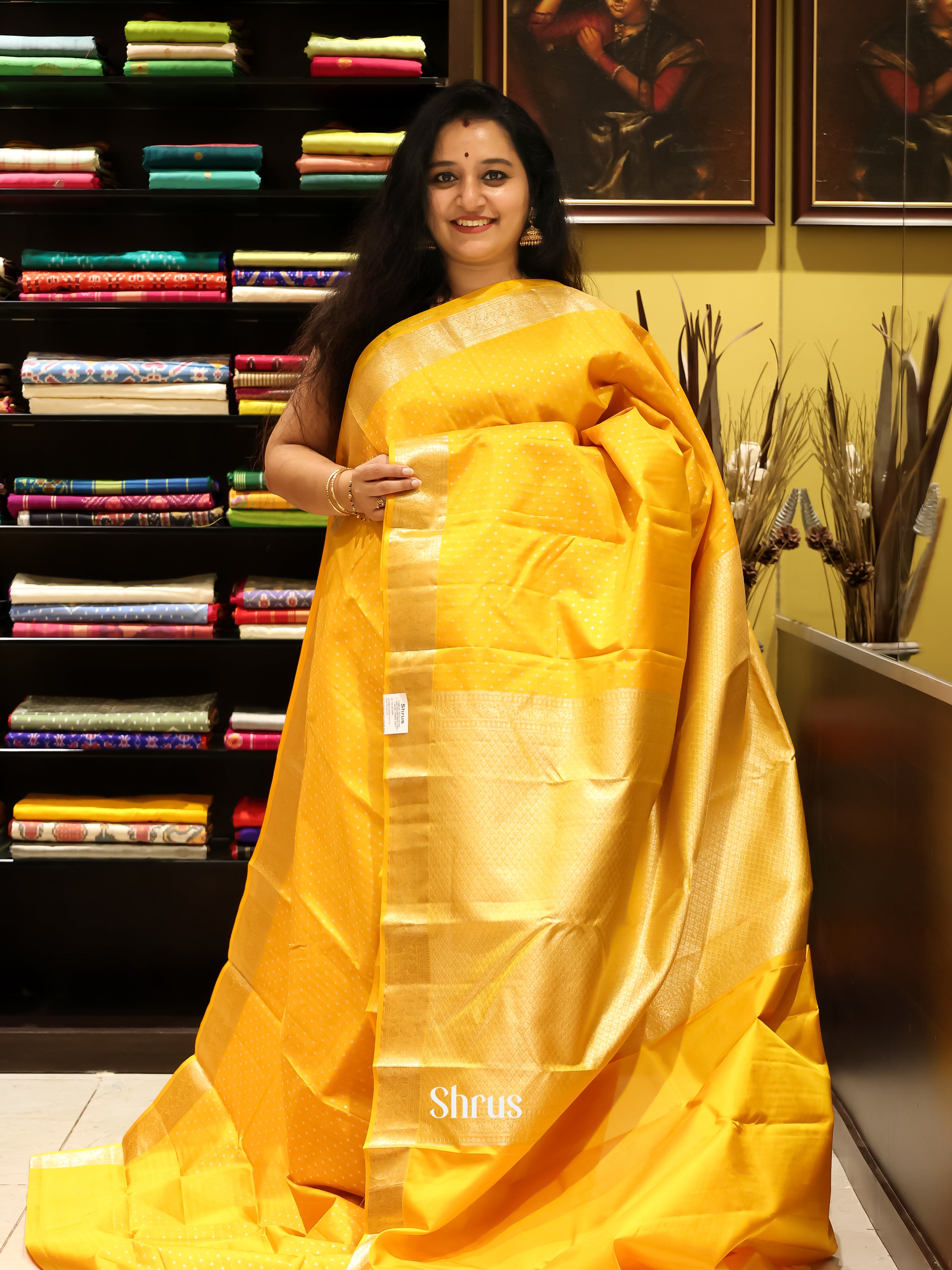 Yellow(Single Tone) - Kanchipuram silk Saree