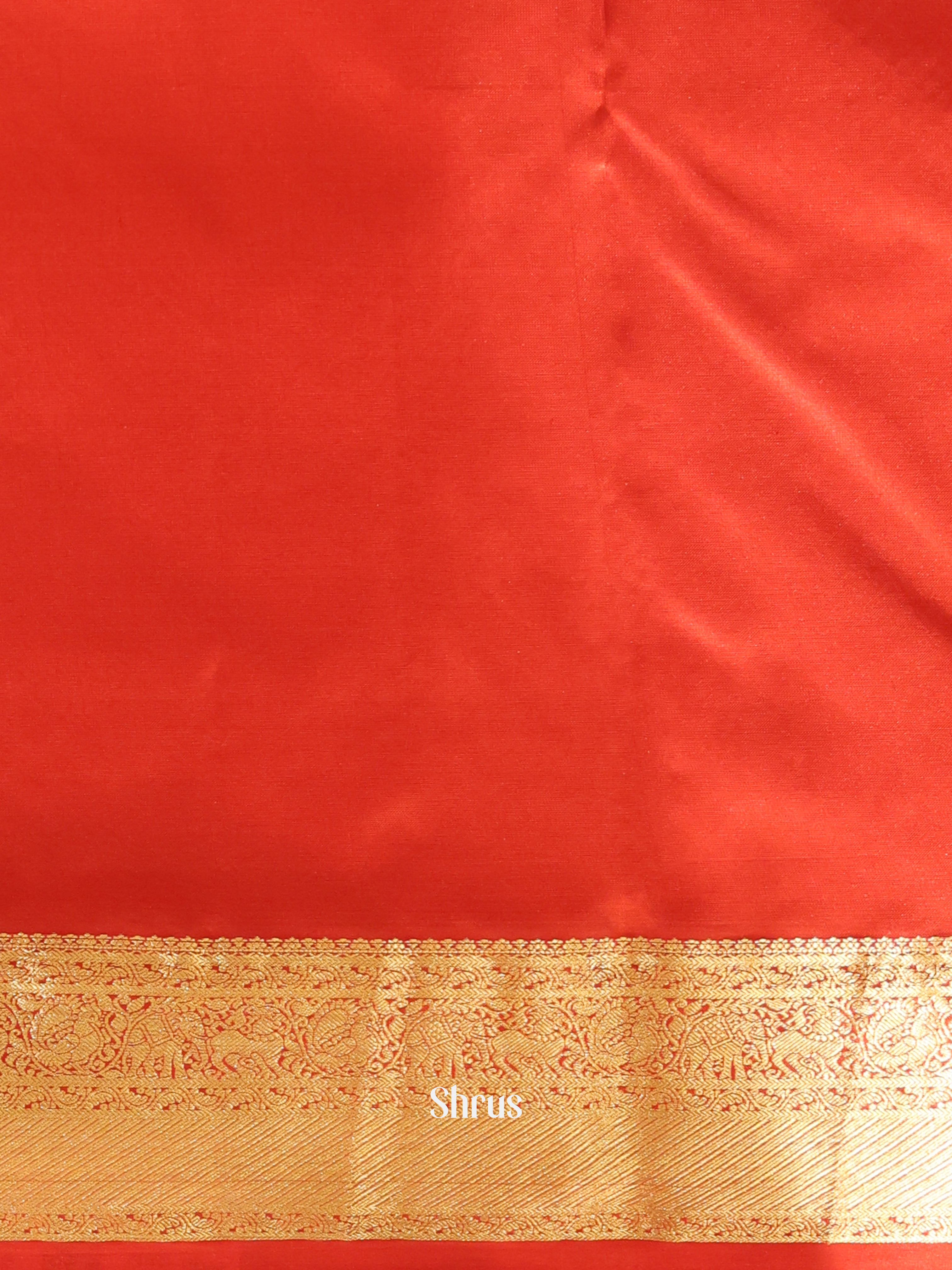 Cream & Red - Kanchipuram silk Saree