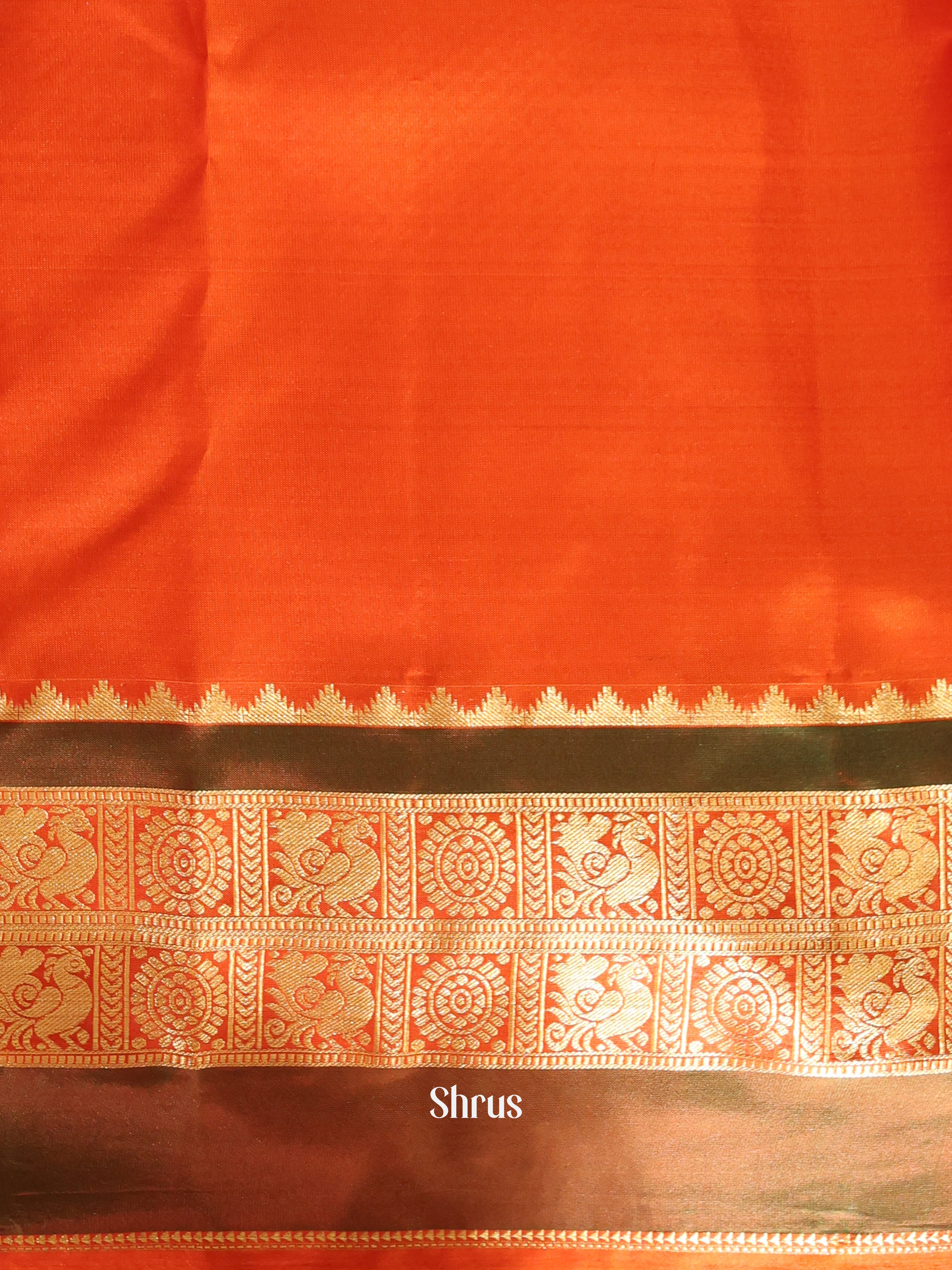 Red & Orange - Kanchipuram silk Saree