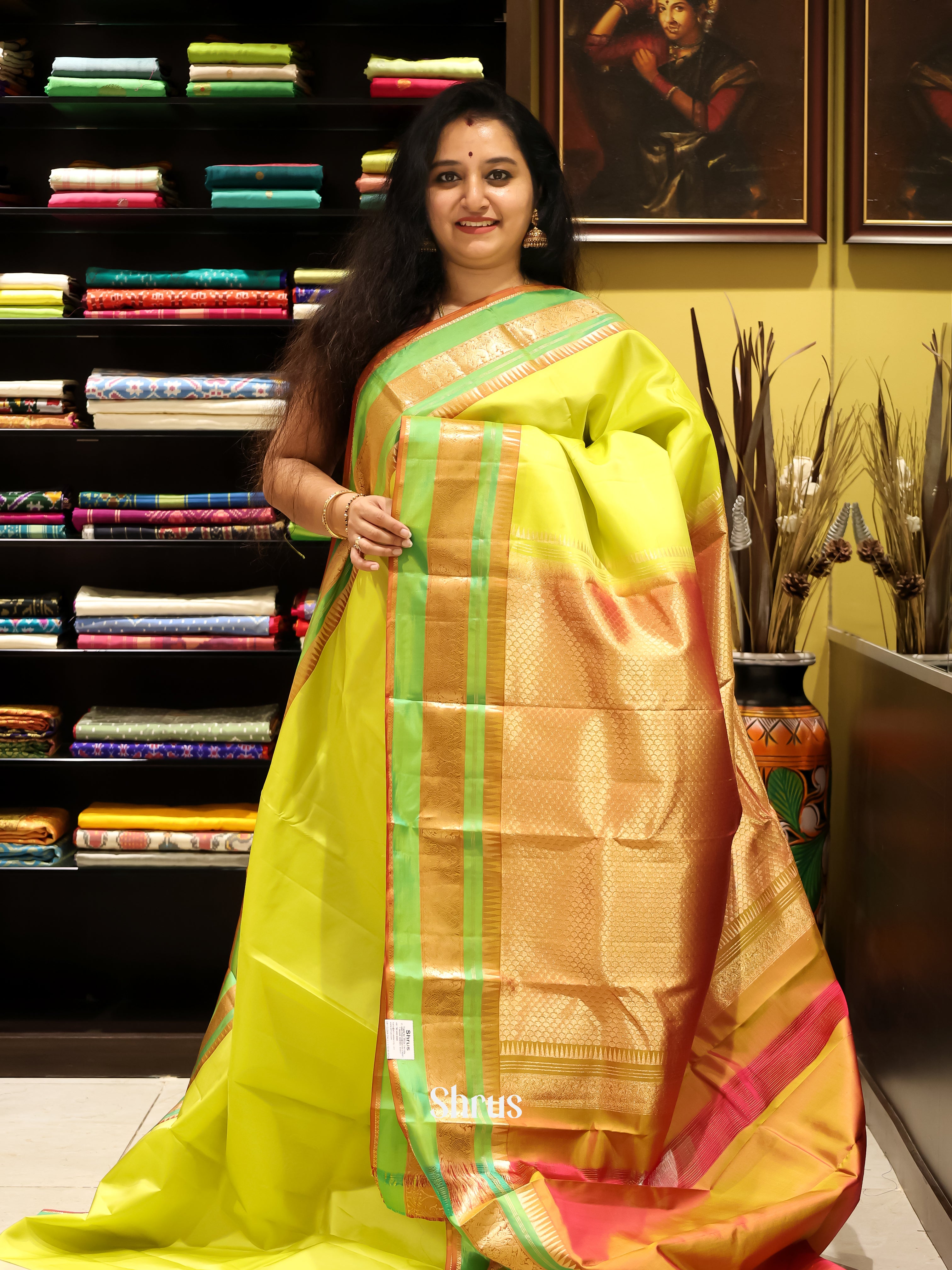 Green & Brown - Kanchipuram silk Saree