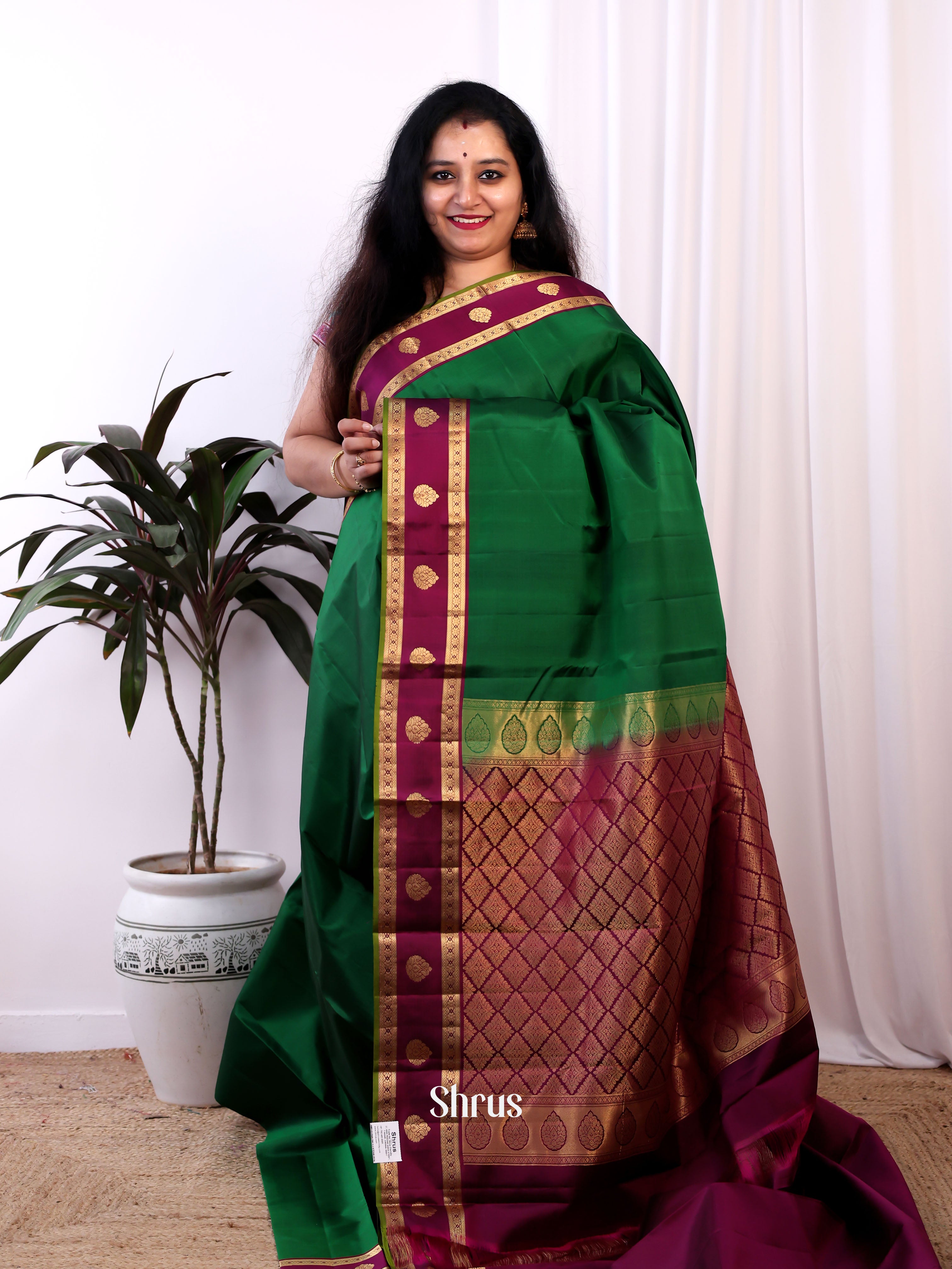 Green & Purple - Kanchipuram silk Saree