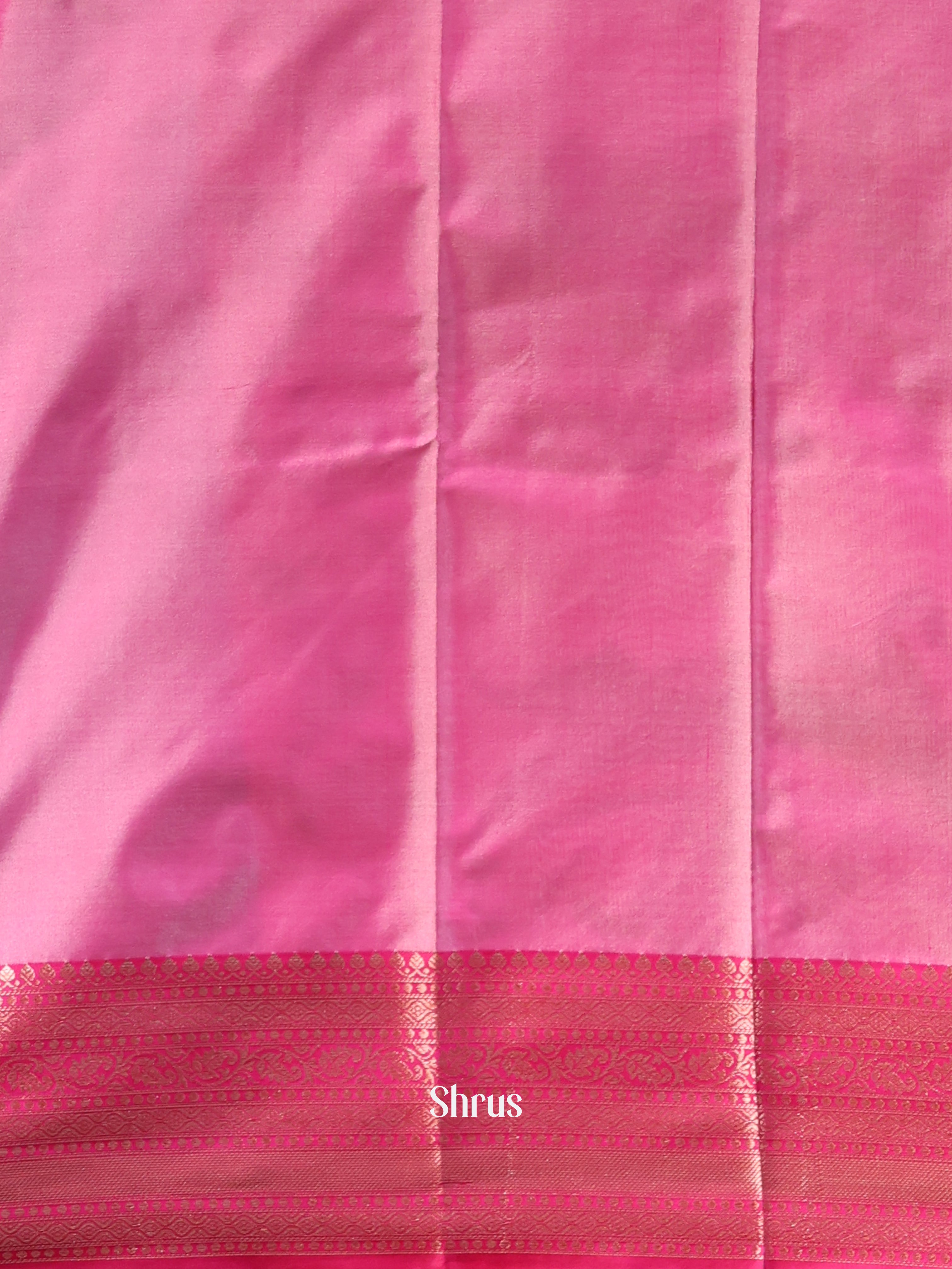 Blue & Pink - Semi Ikkat Saree