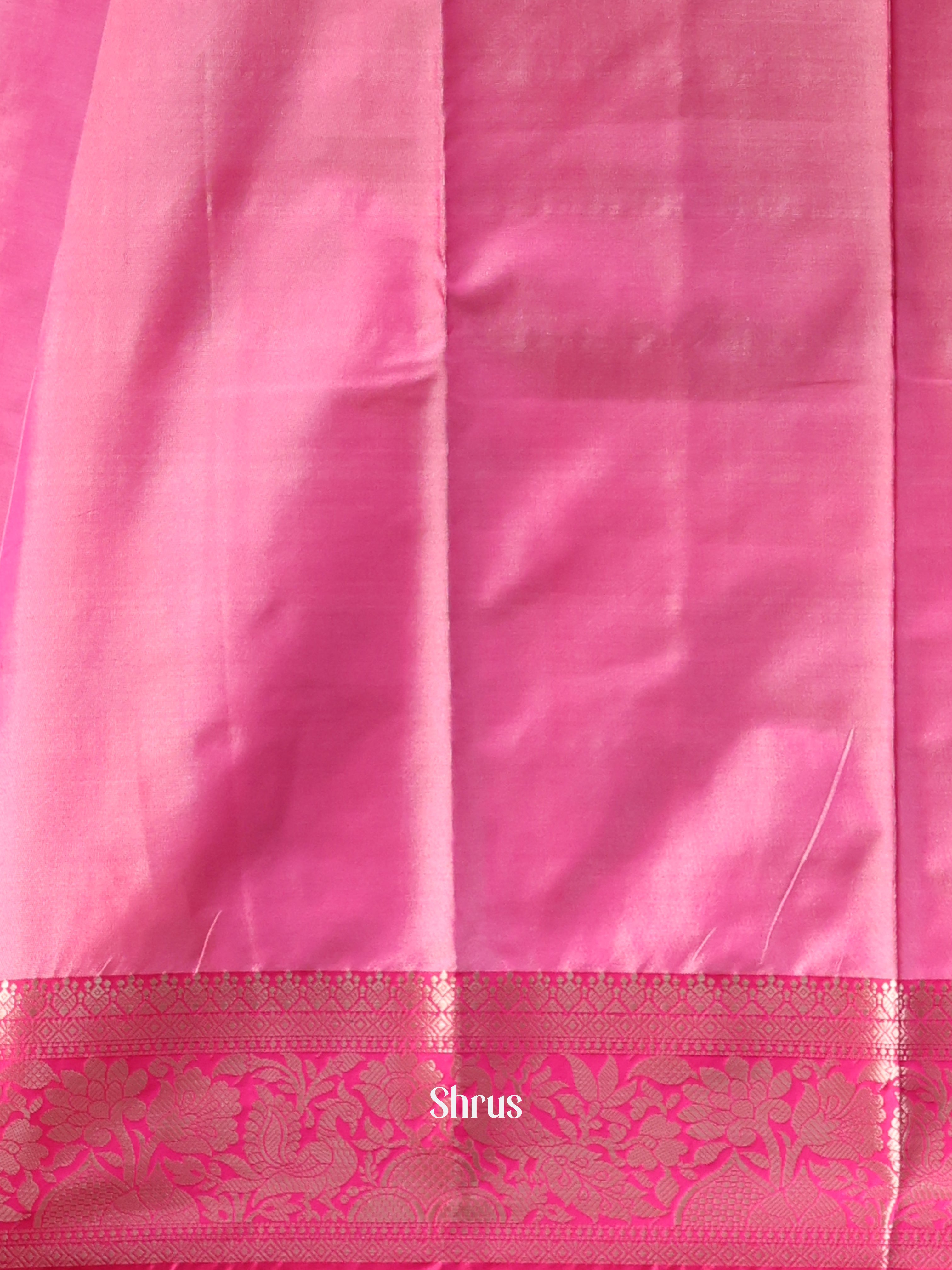 Yellow & Pink  - Semi Ikkat Saree