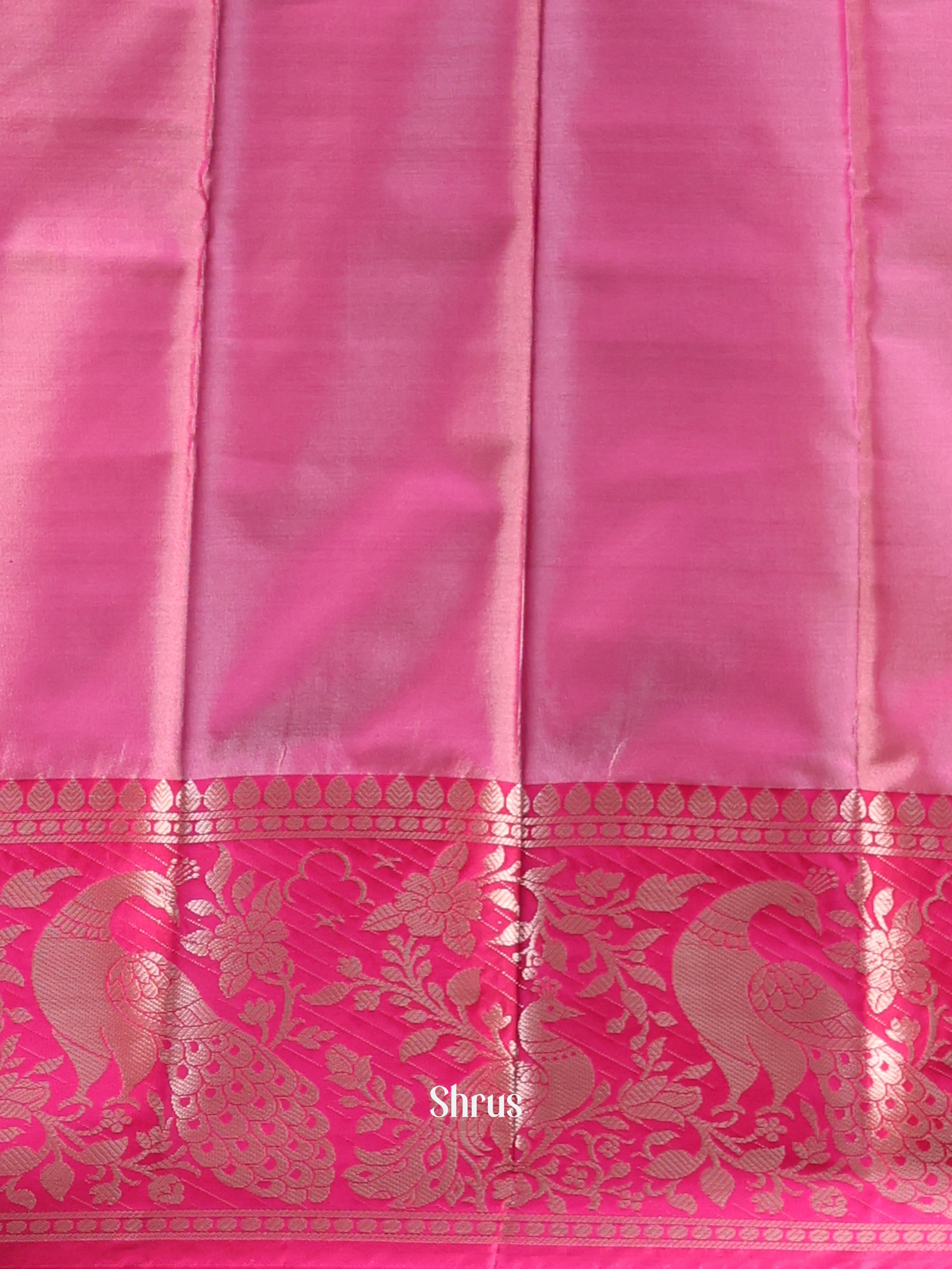 Green & Pink - Semi Ikkat Saree