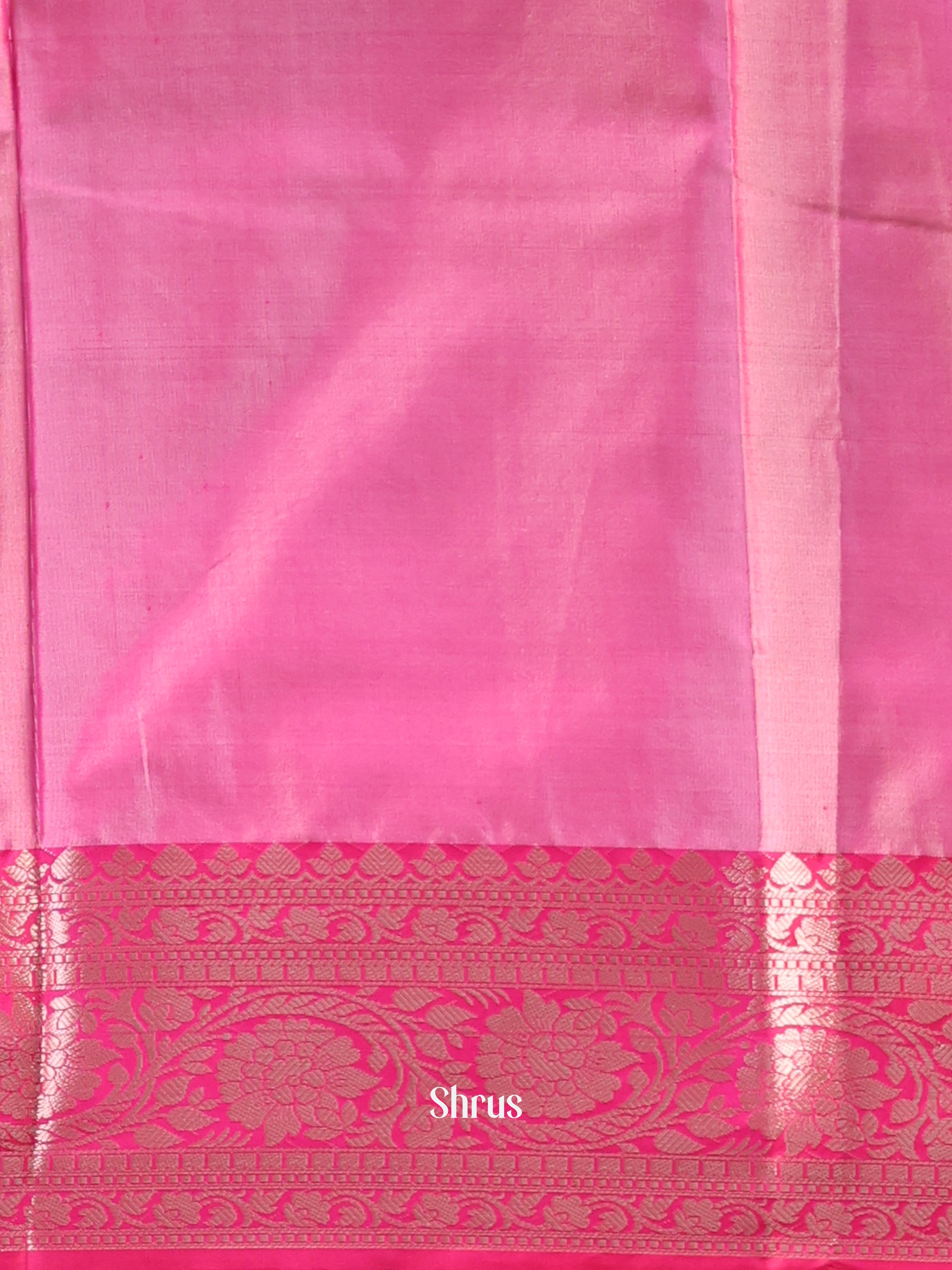 Yellow & Pink - Semi Ikkat Saree