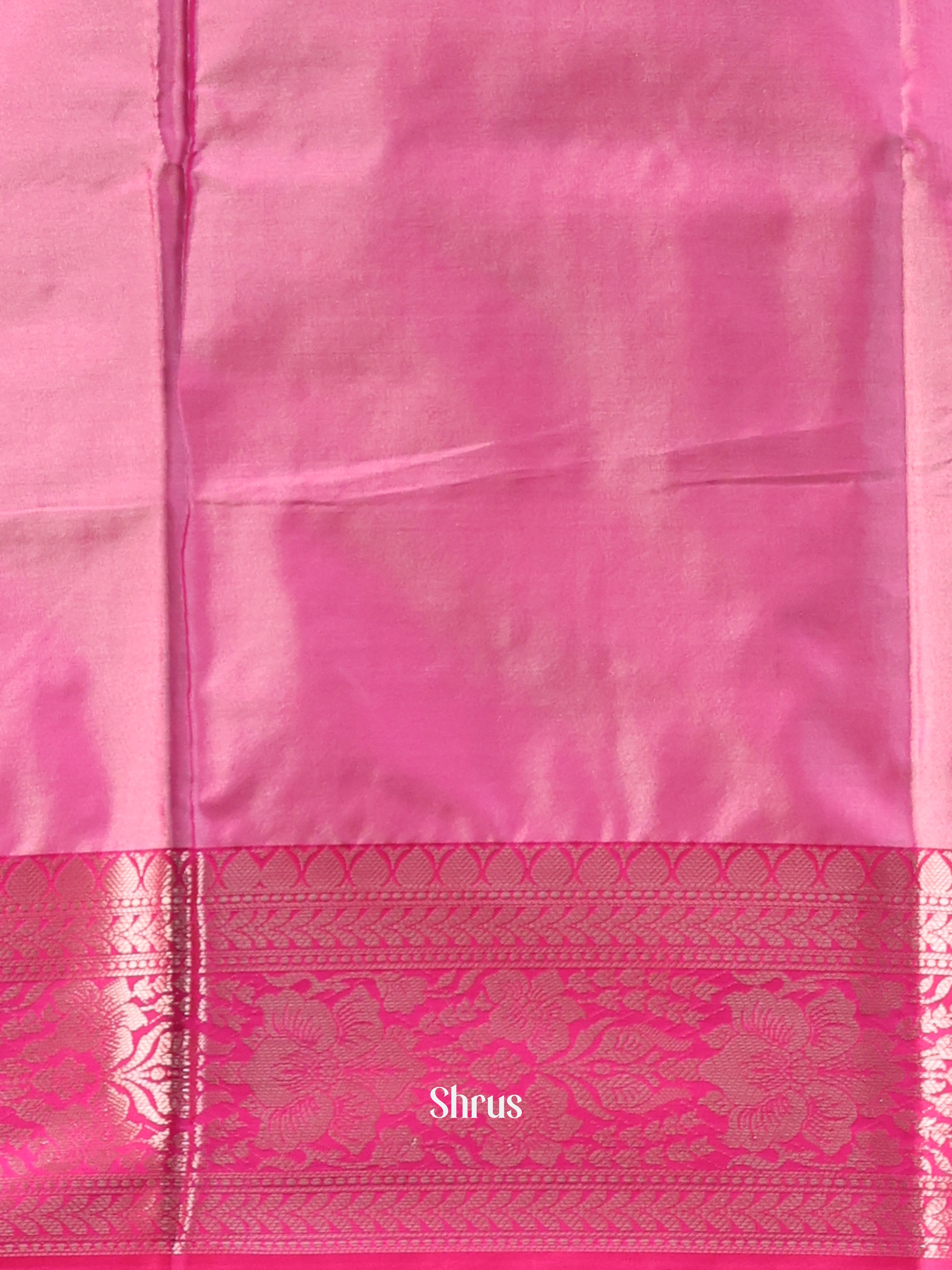 Cream & Pink- Semi Ikkat Saree