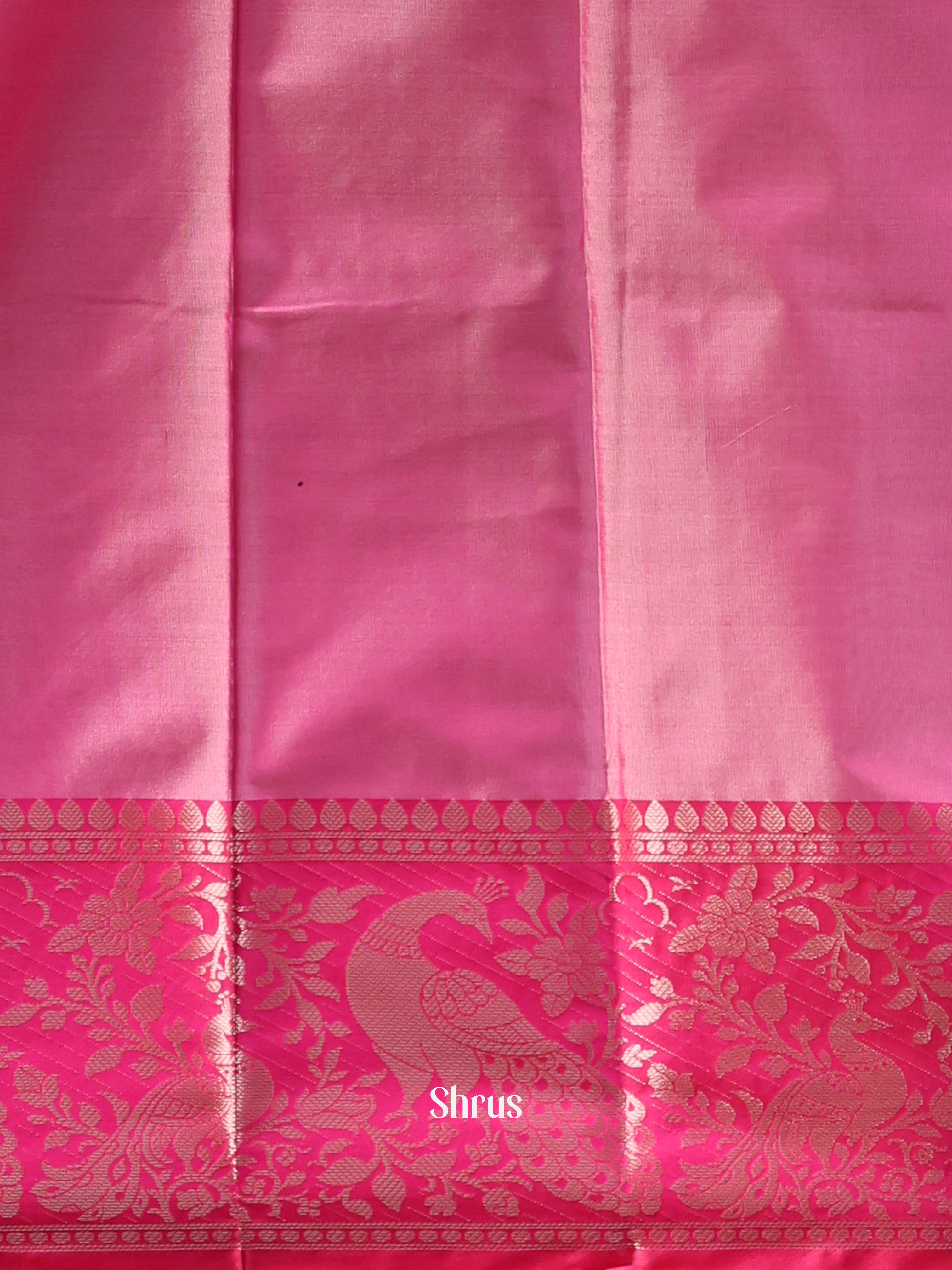 Cream & Pink- Semi Ikkat Saree