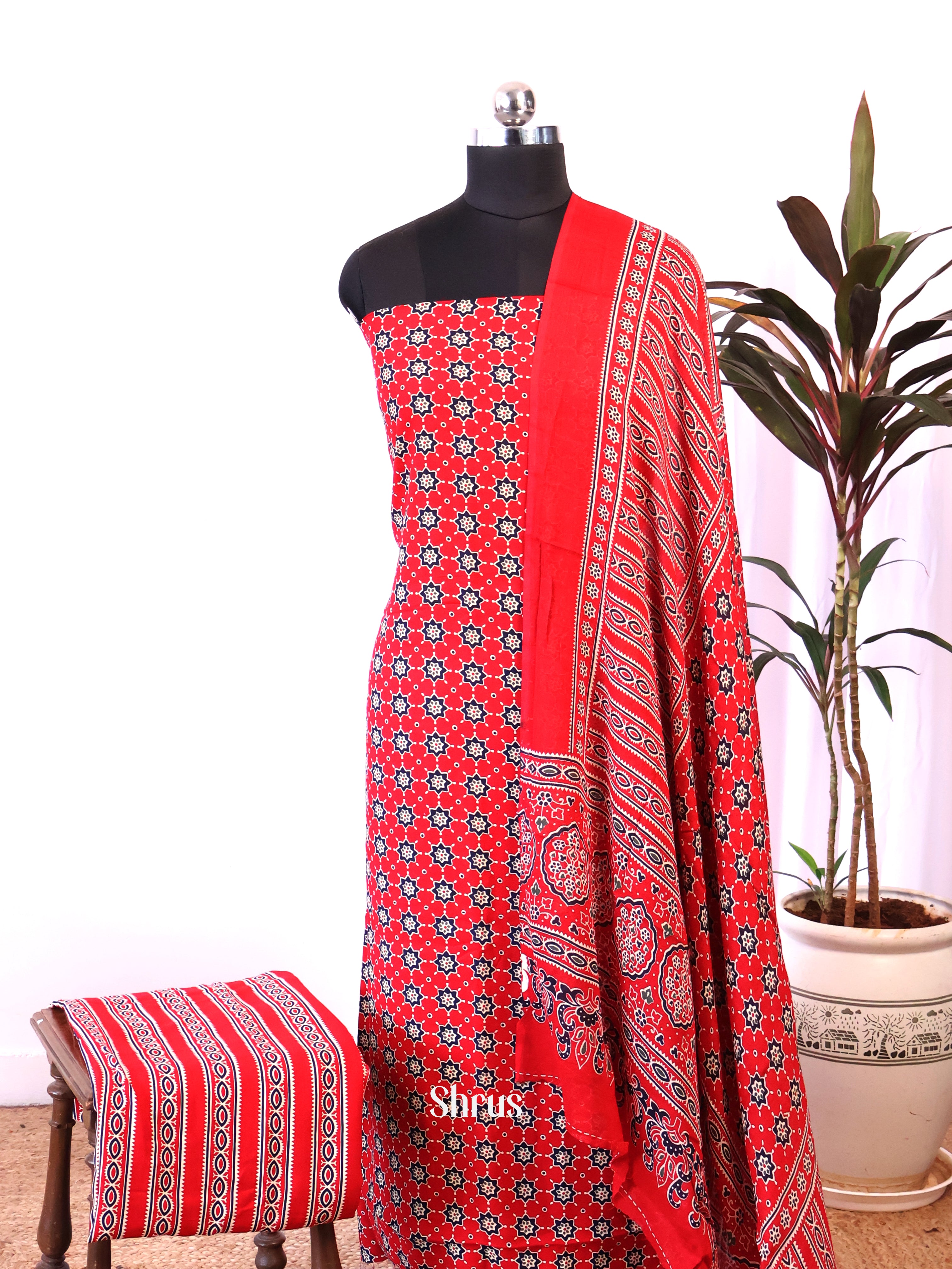 Red - Ajrakh Salwar