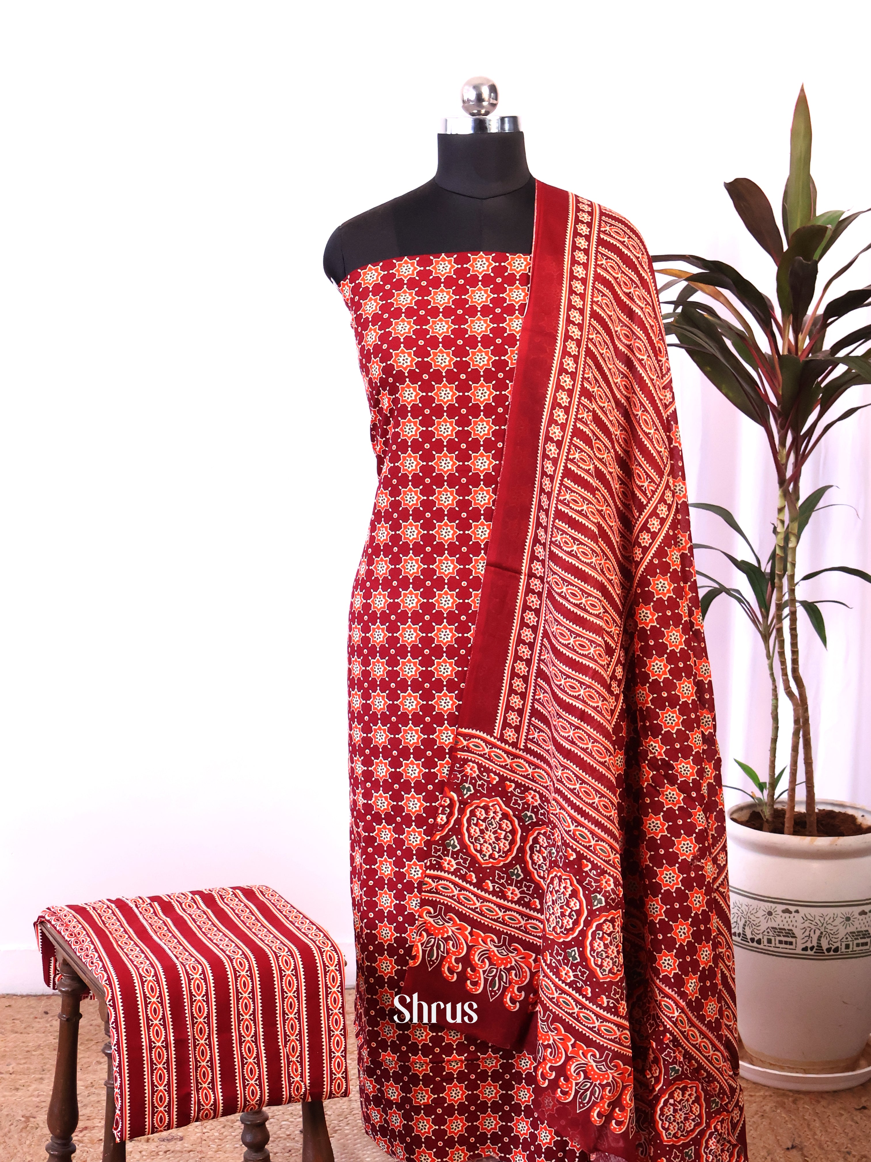 Red - Ajrakh Salwar