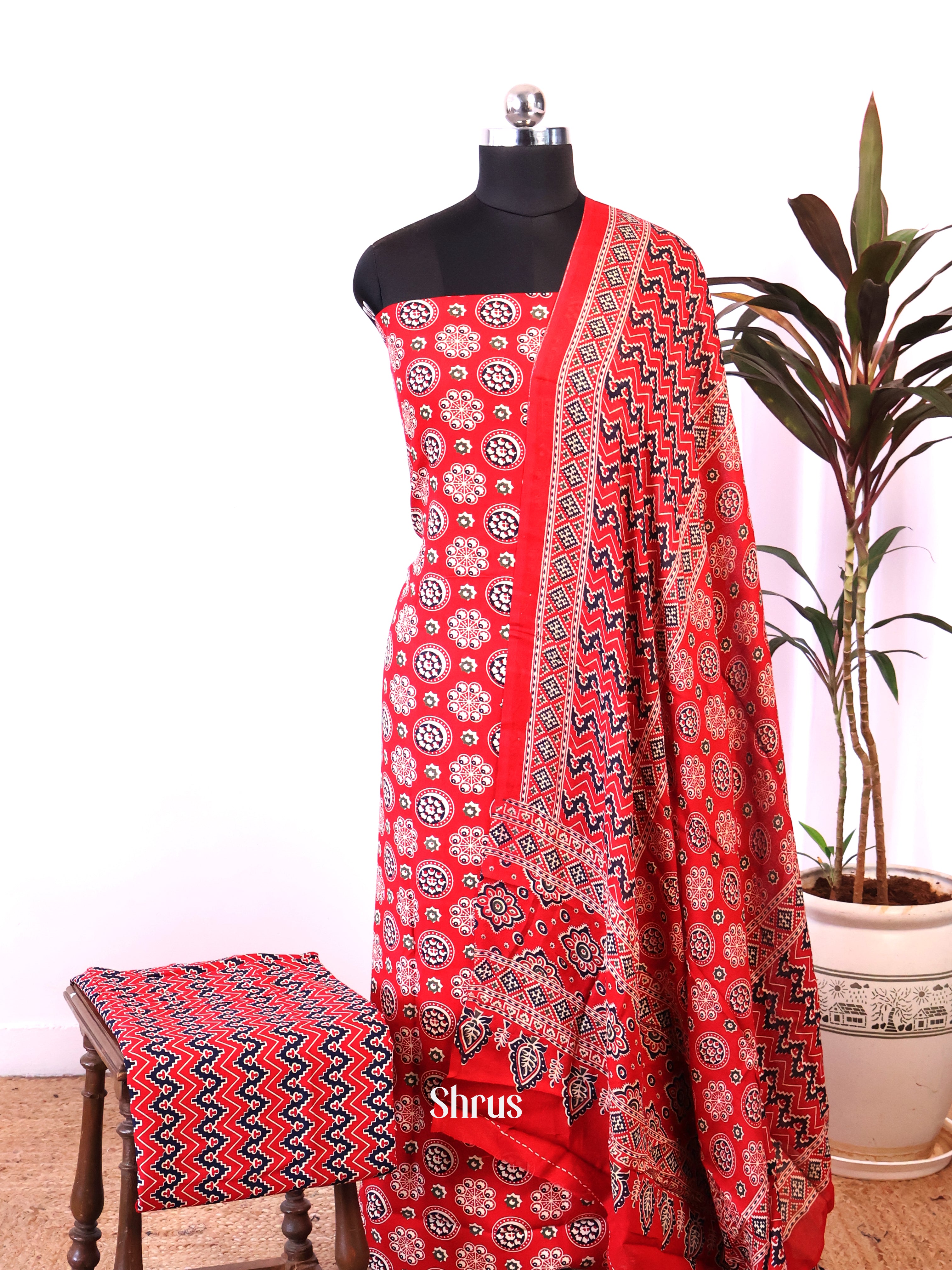 Red- Ajrakh Salwar