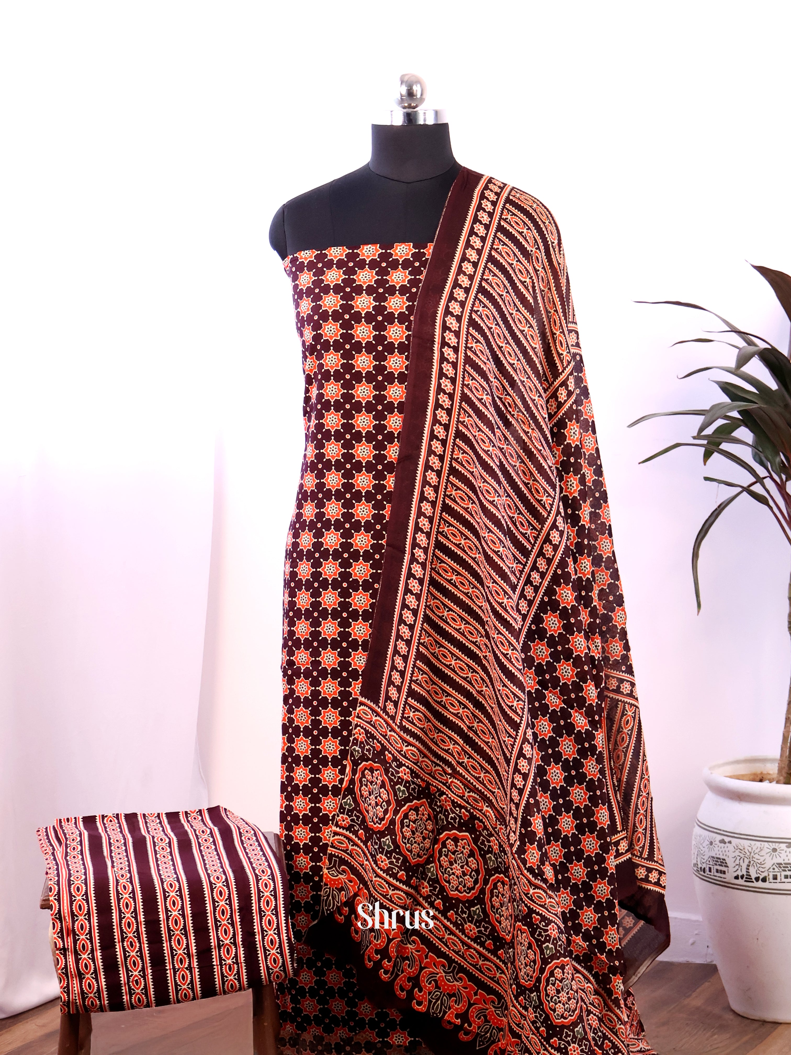 Brown - Ajrakh Salwar