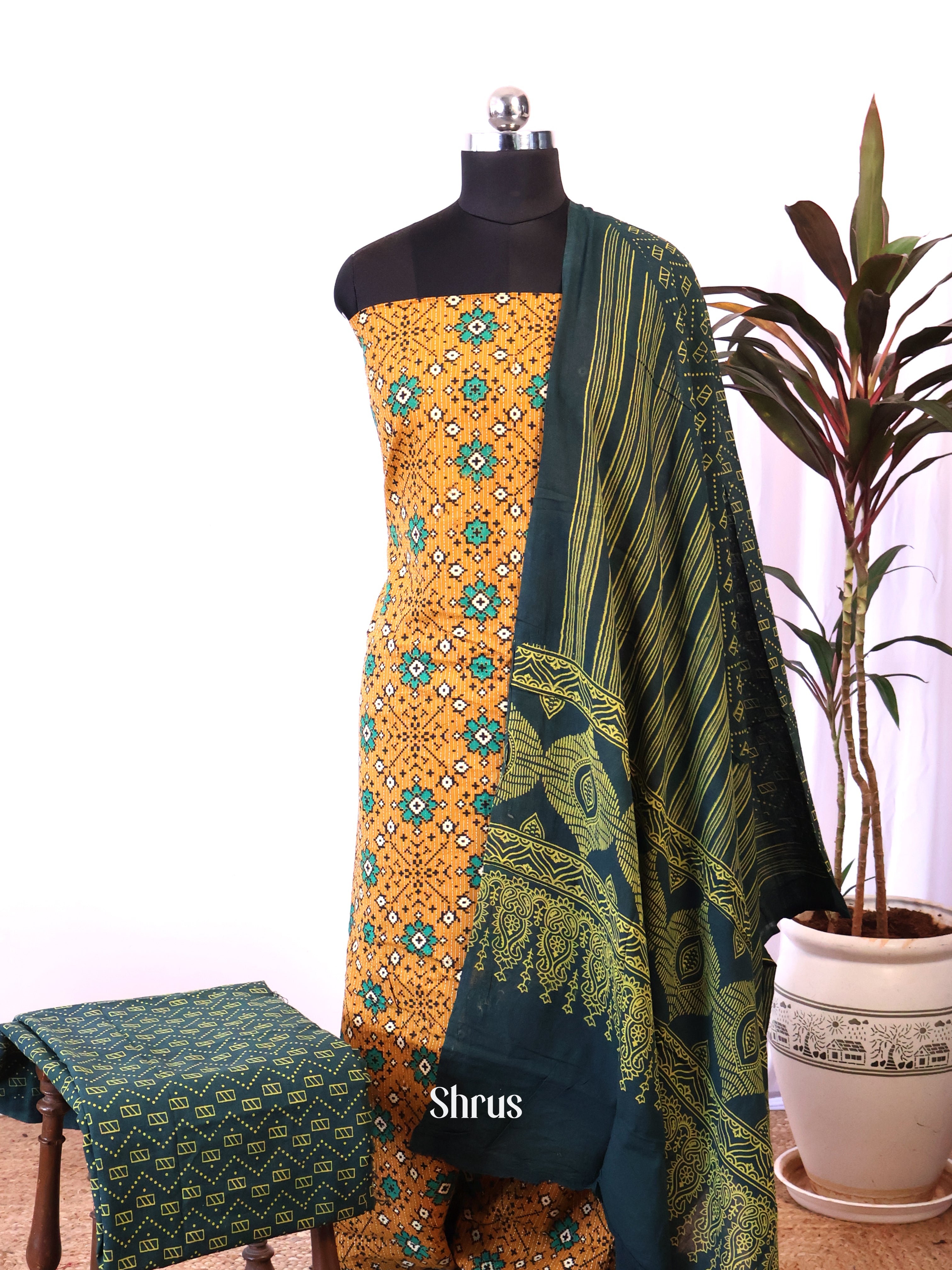 Mustard & Green - Ajrakh Salwar