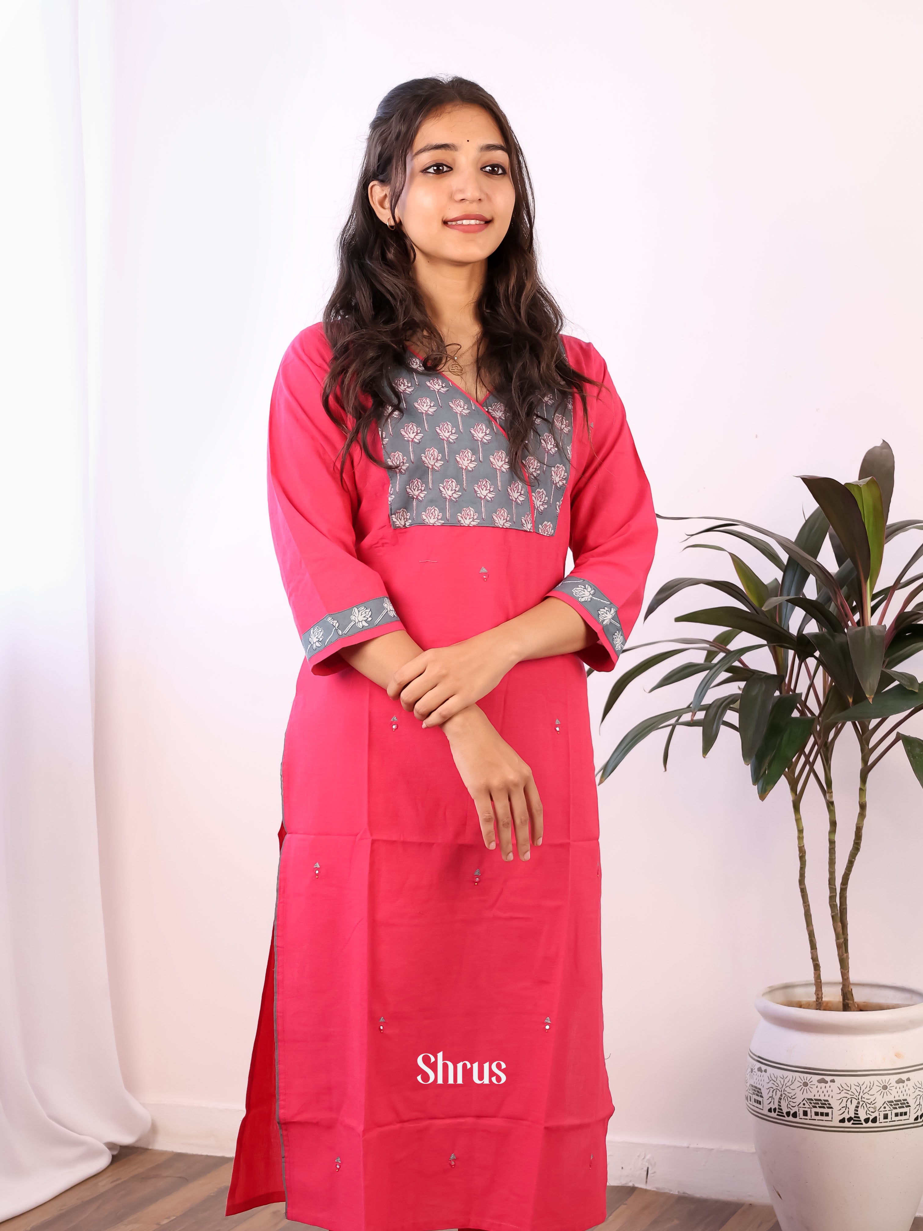 Pink - 2pc Cotton Readymade Suits