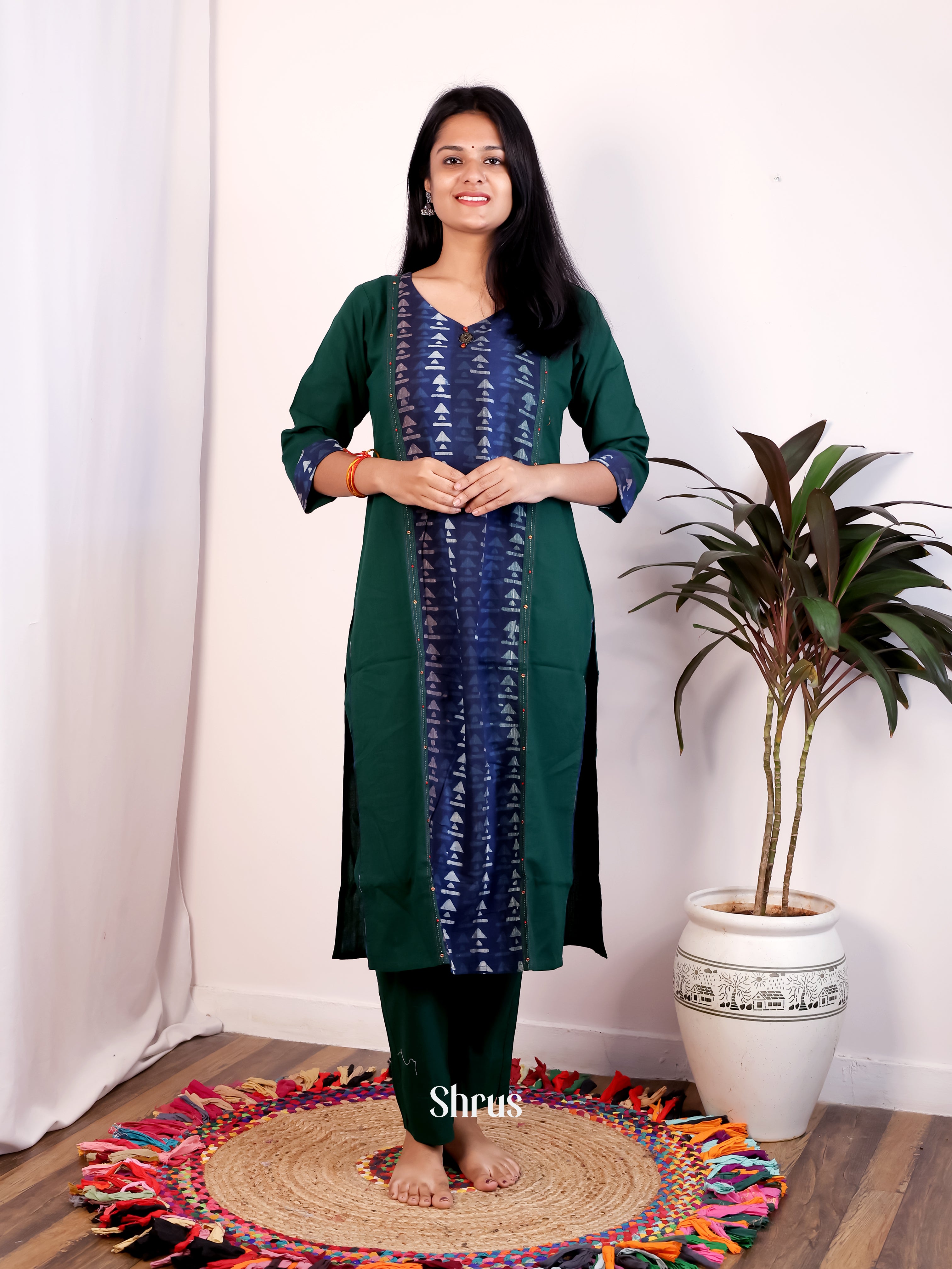 Green & Blue -2pc Readymade Suits