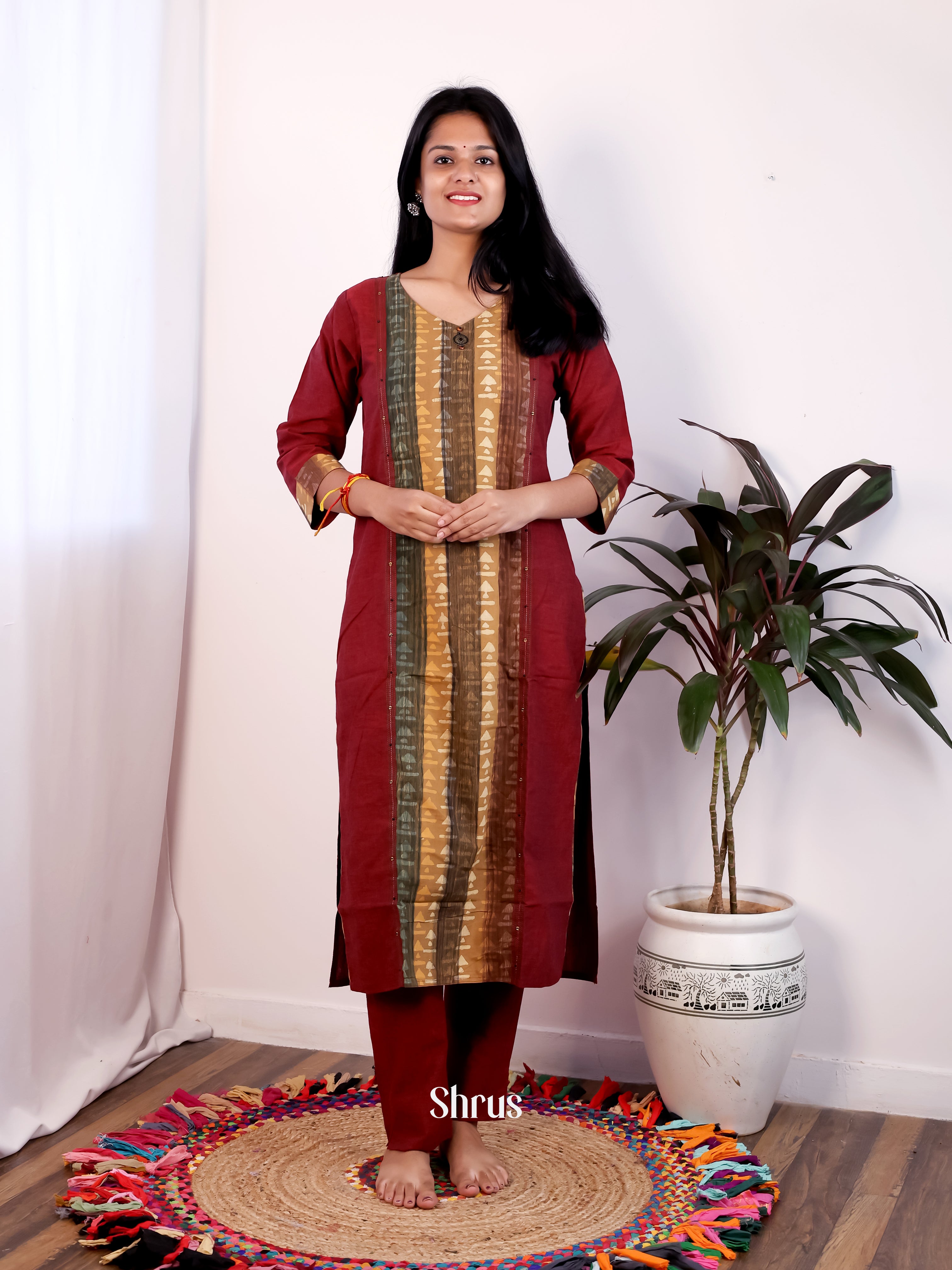 Maroon  - 2pc Readymade Suits