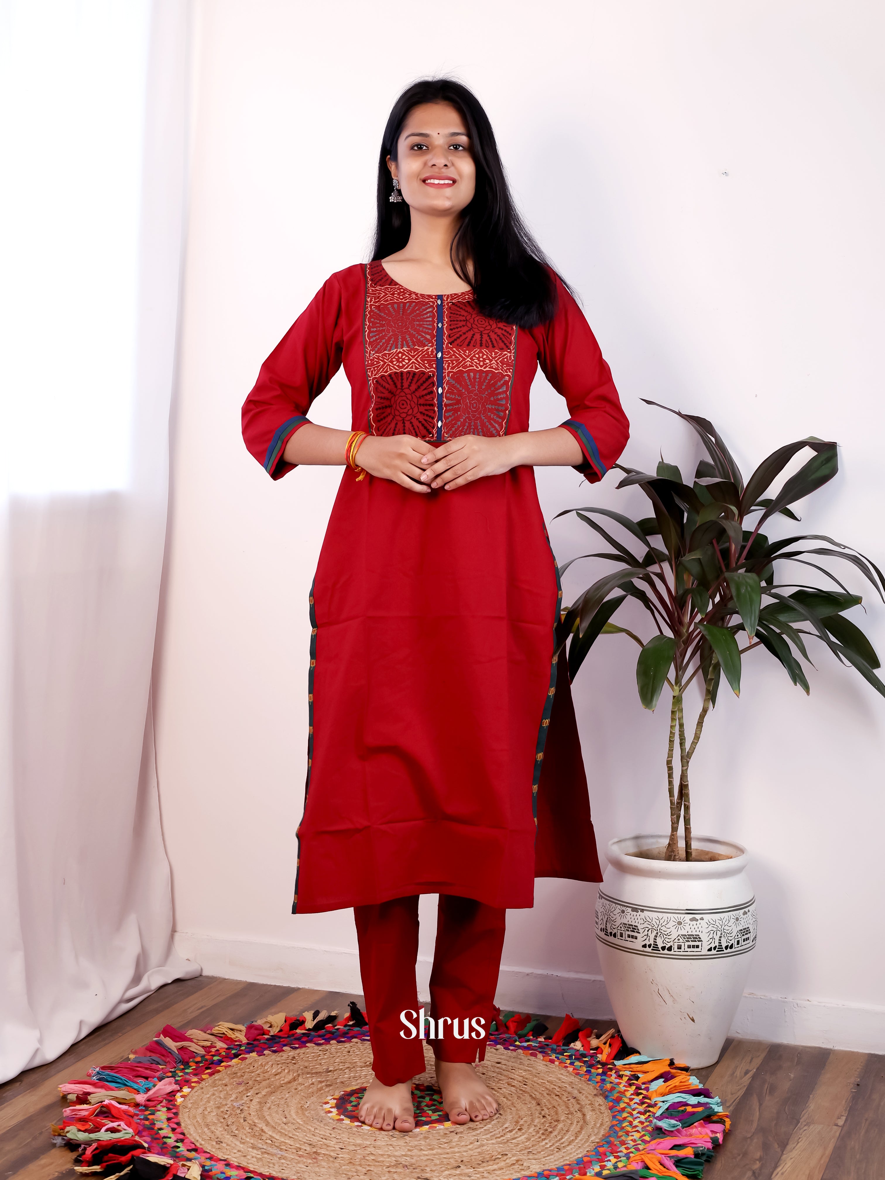 Red - 2pc Readymade Suits