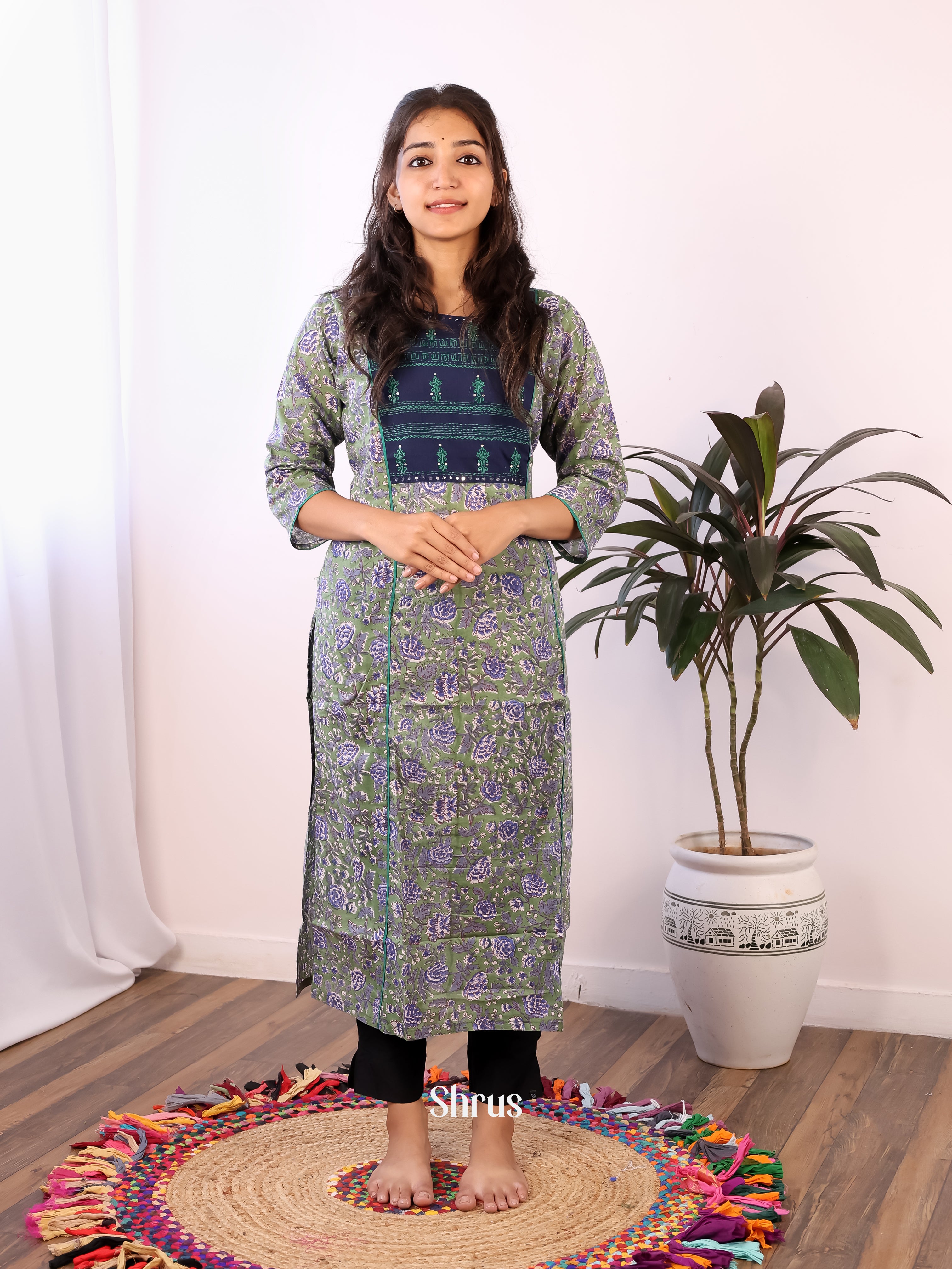 Green & Purple - Readymade Kurti