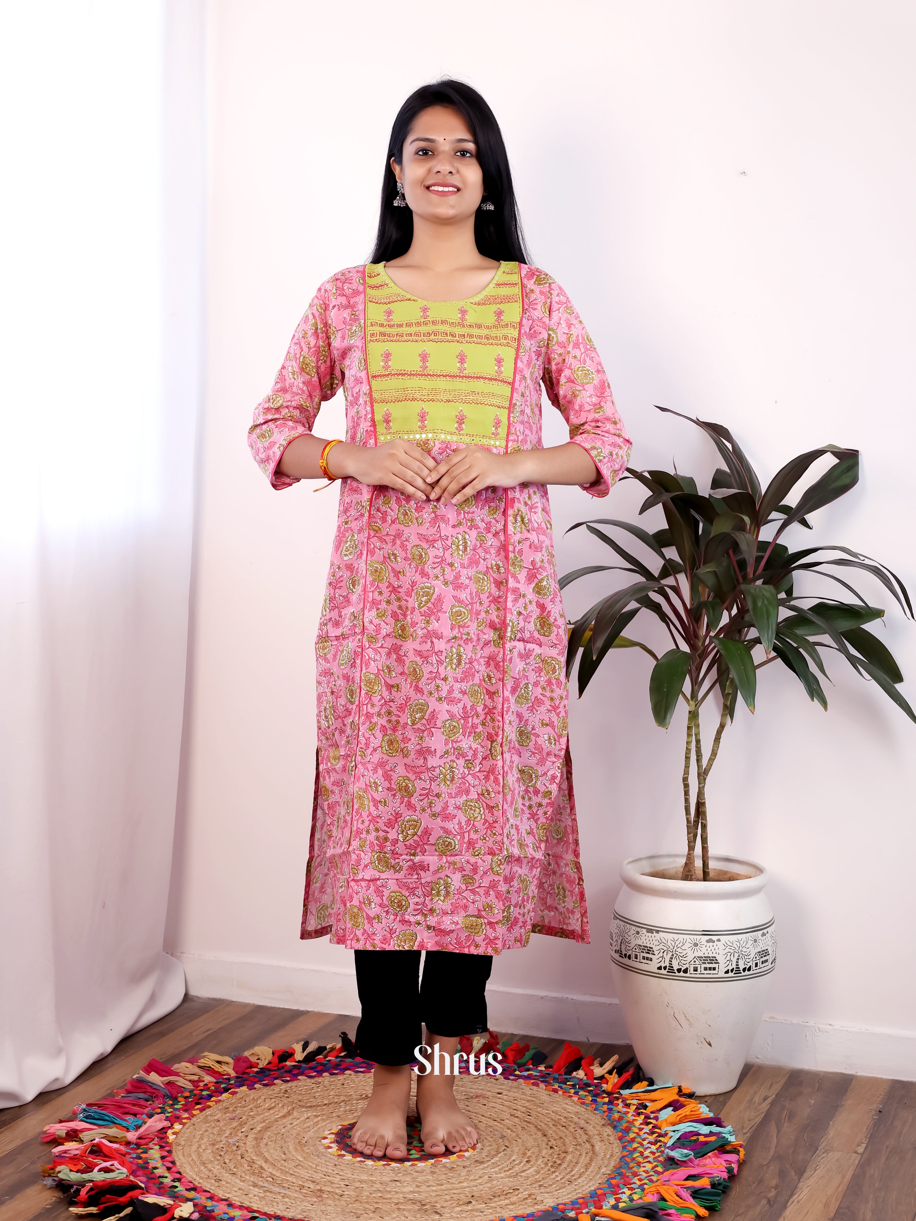 Pink & Green - Readymade Kurti