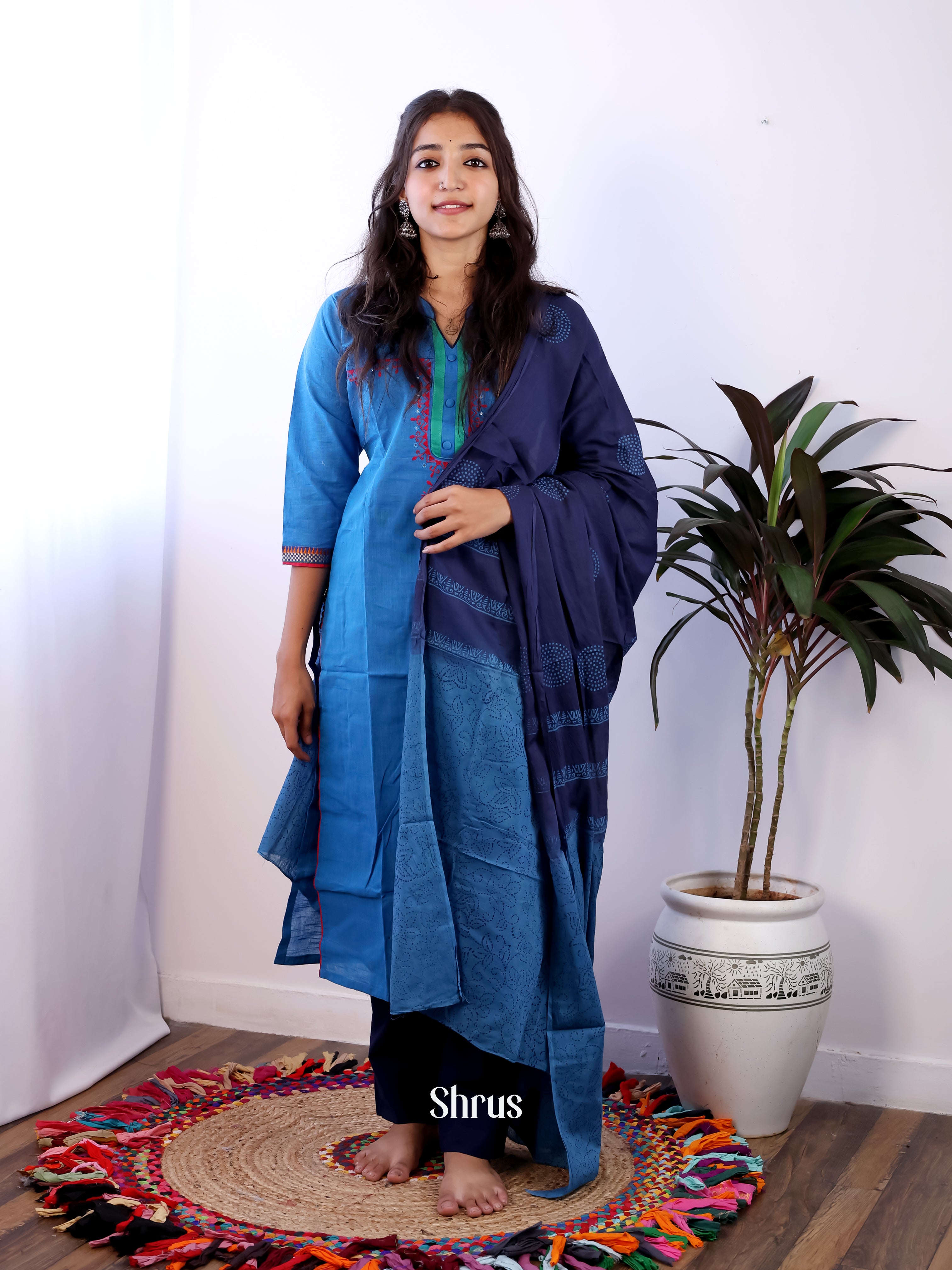 Blue - 3pc Readymade Suits