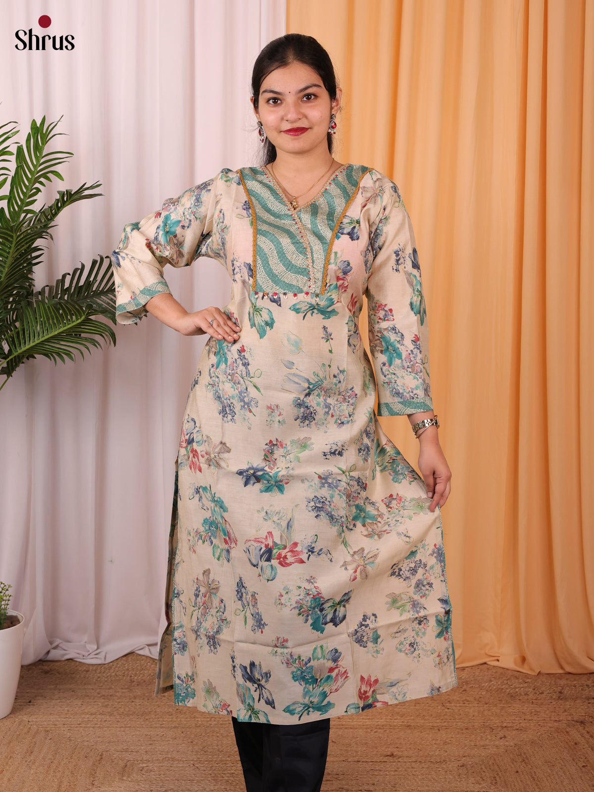 Grey & Blue - Readymade Kurti - Shop on Shrus.com