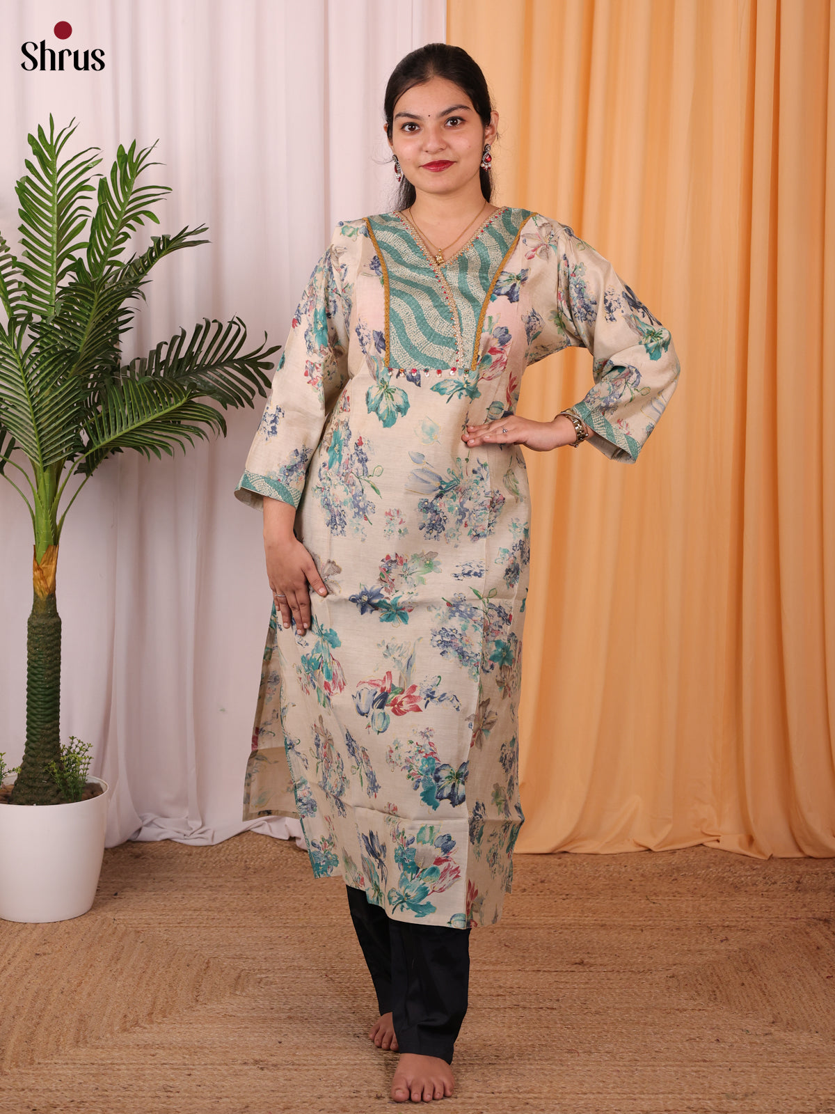 Grey & Blue - Readymade Kurti - Shop on Shrus.com