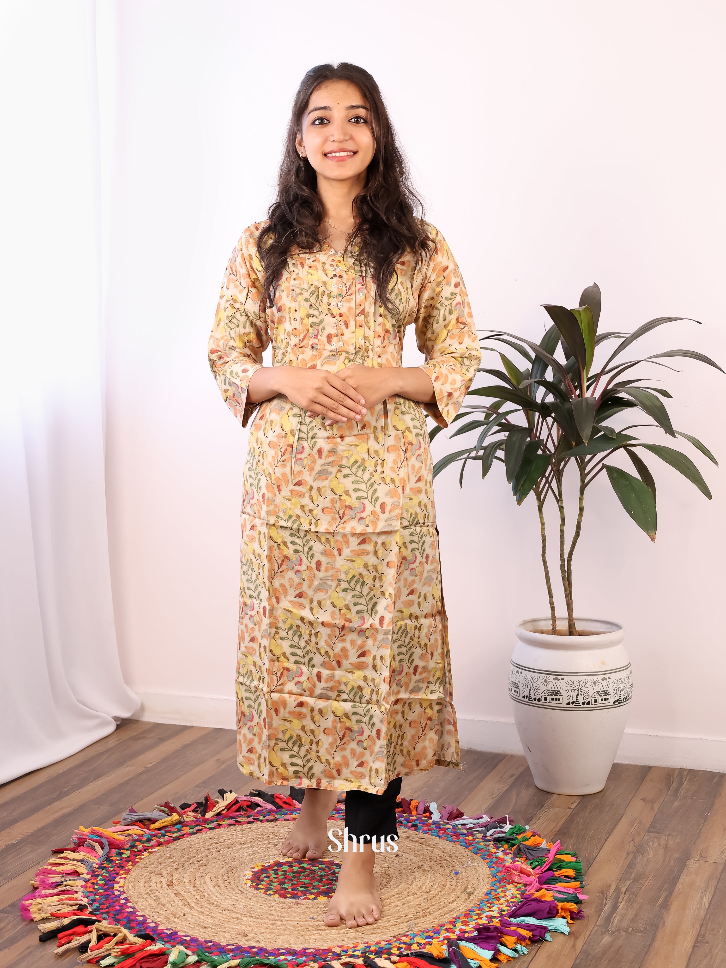 Cream - Readymade Kurti