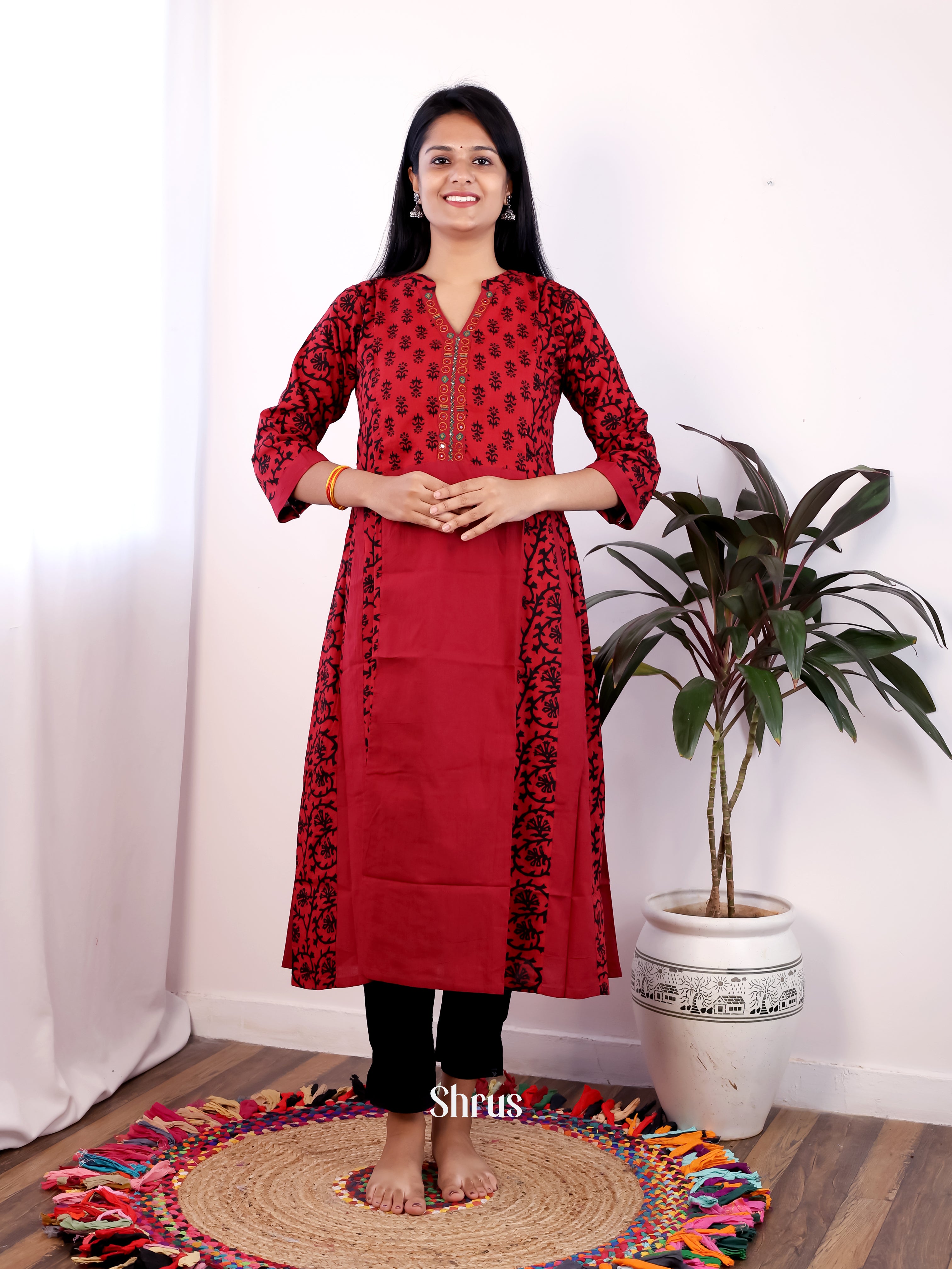 Red & Black - Readymade Kurti